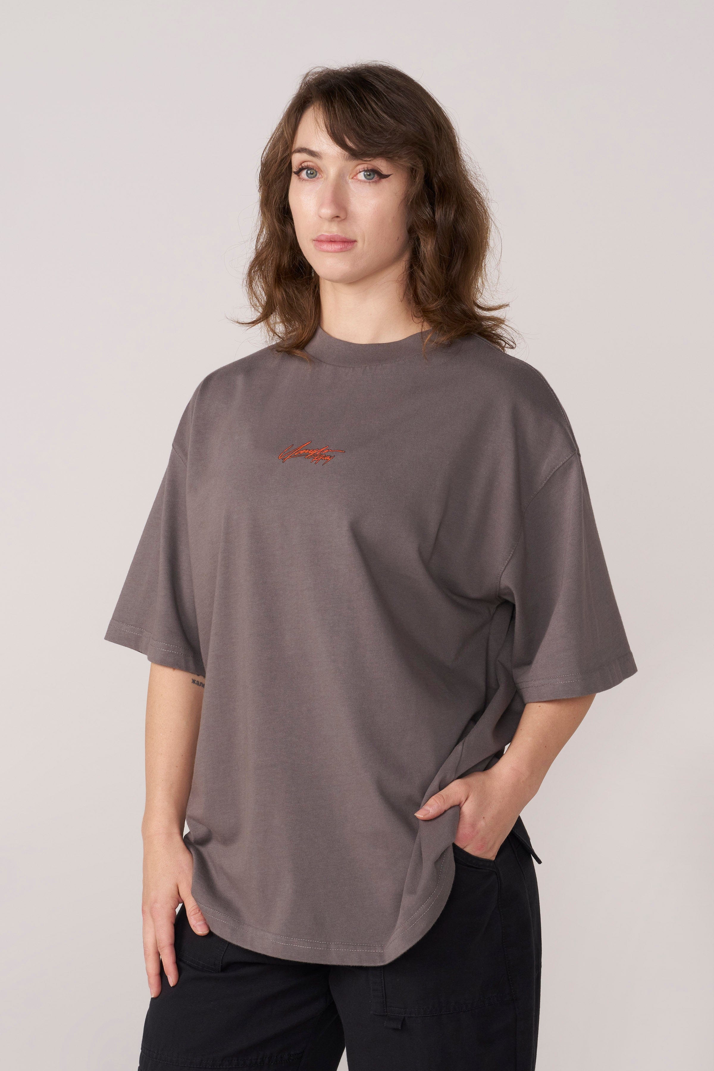 Back view showing bold bull print, symbolizing strength and power