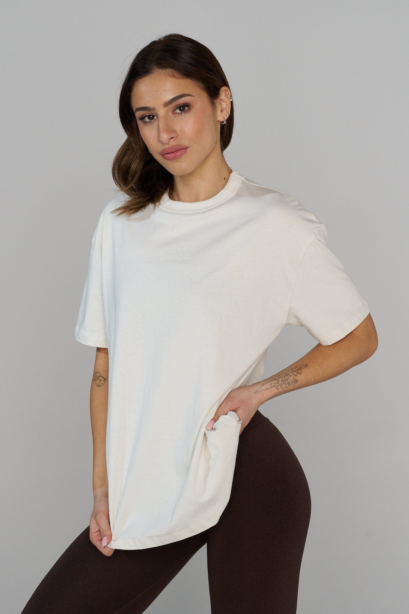 Back view of the YoungLA tee, featuring the subtle logo detail.