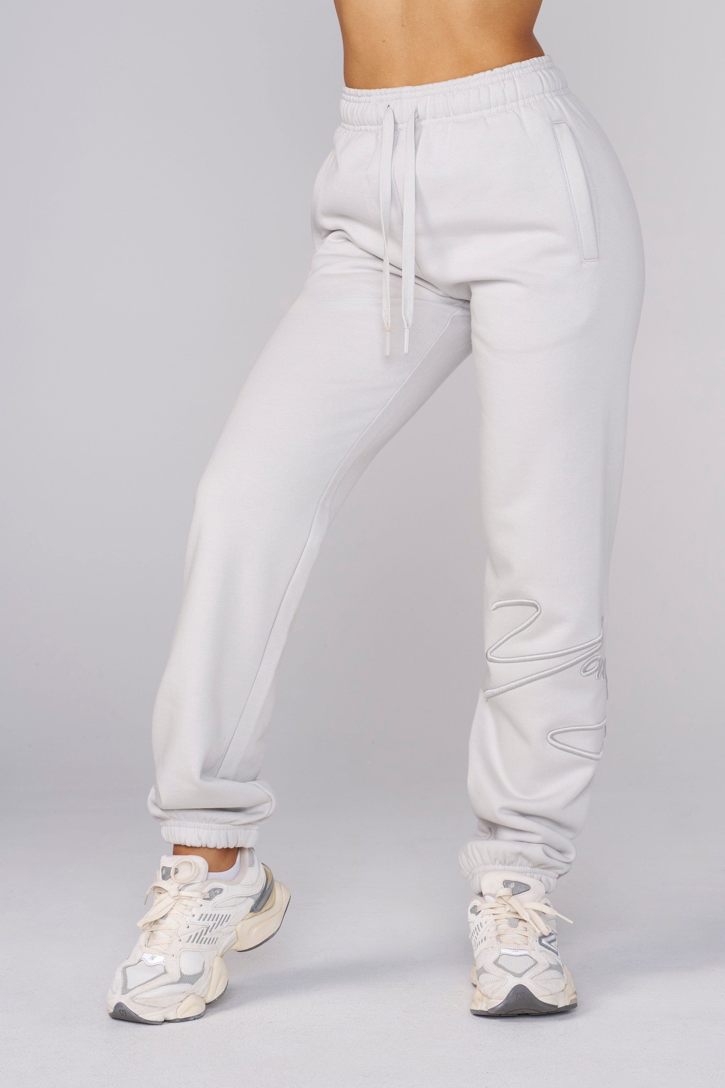 Side view of fleece joggers perfect for daily wear.