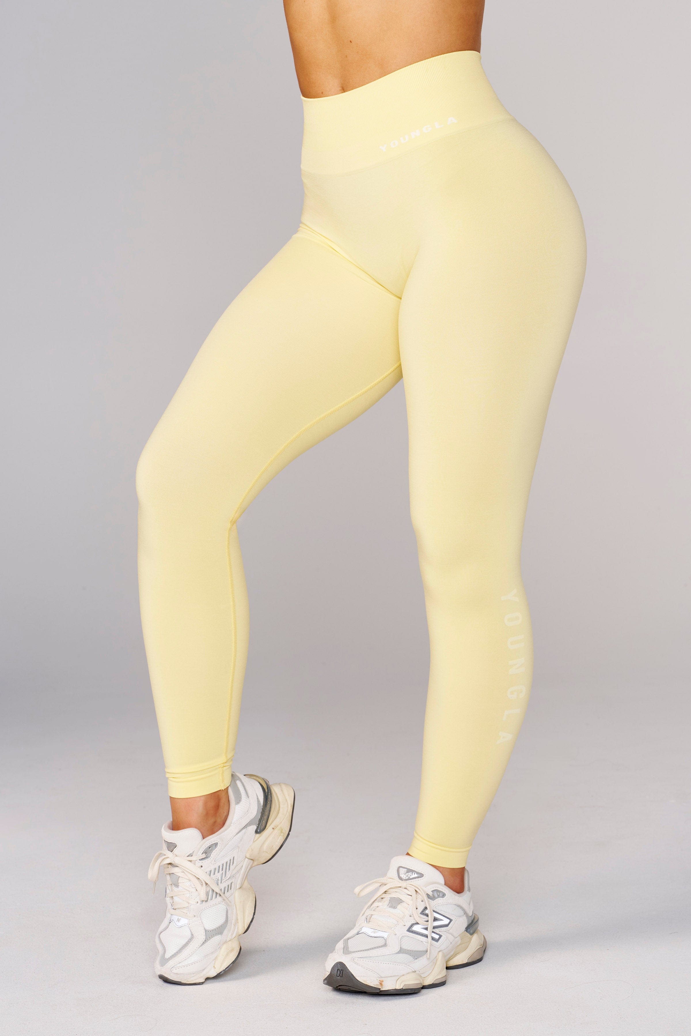 Front view of Core seamless scrunch leggings for women, showcasing the sleek design.