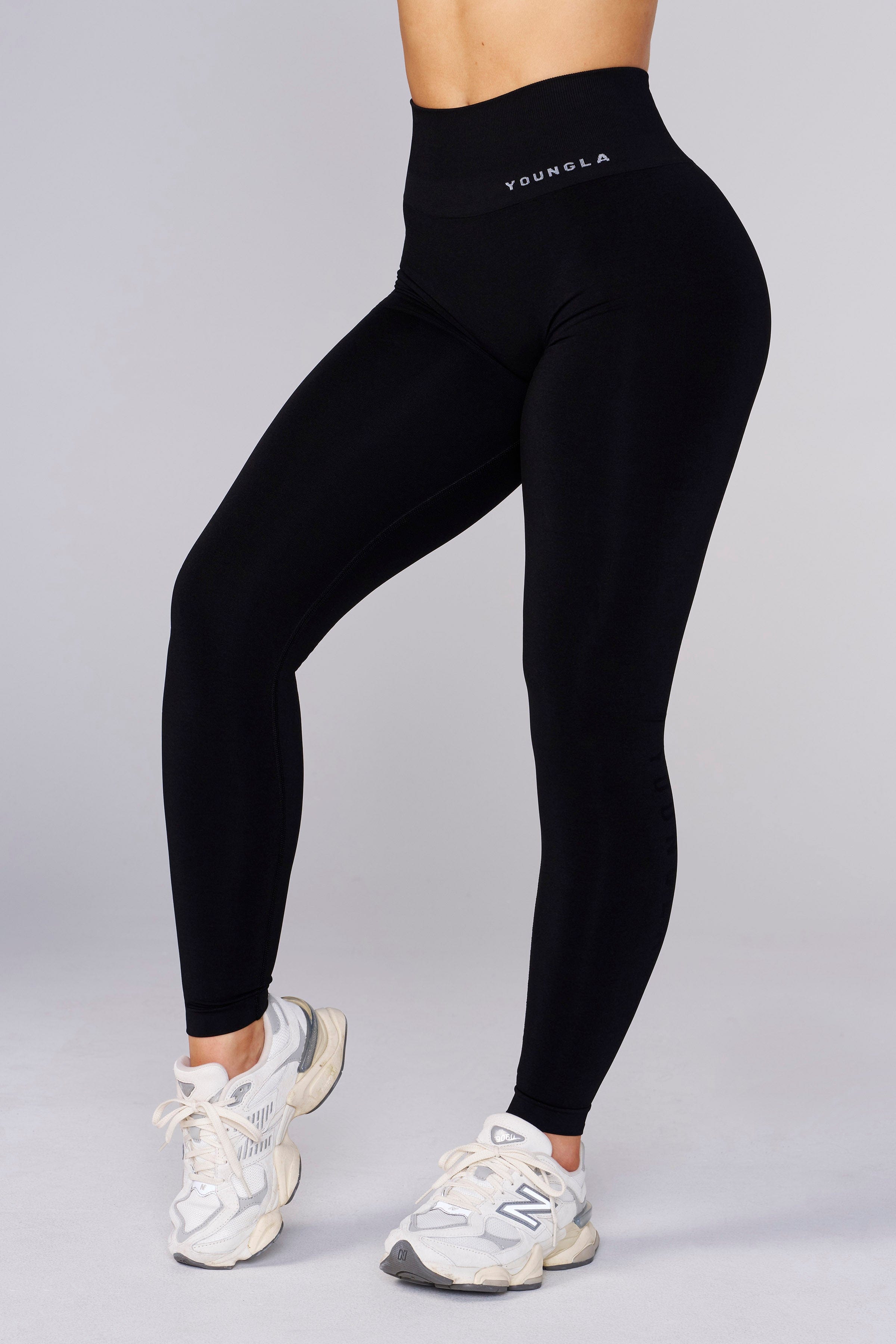 Back view highlighting the scrunch seam of the seamless leggings for women.