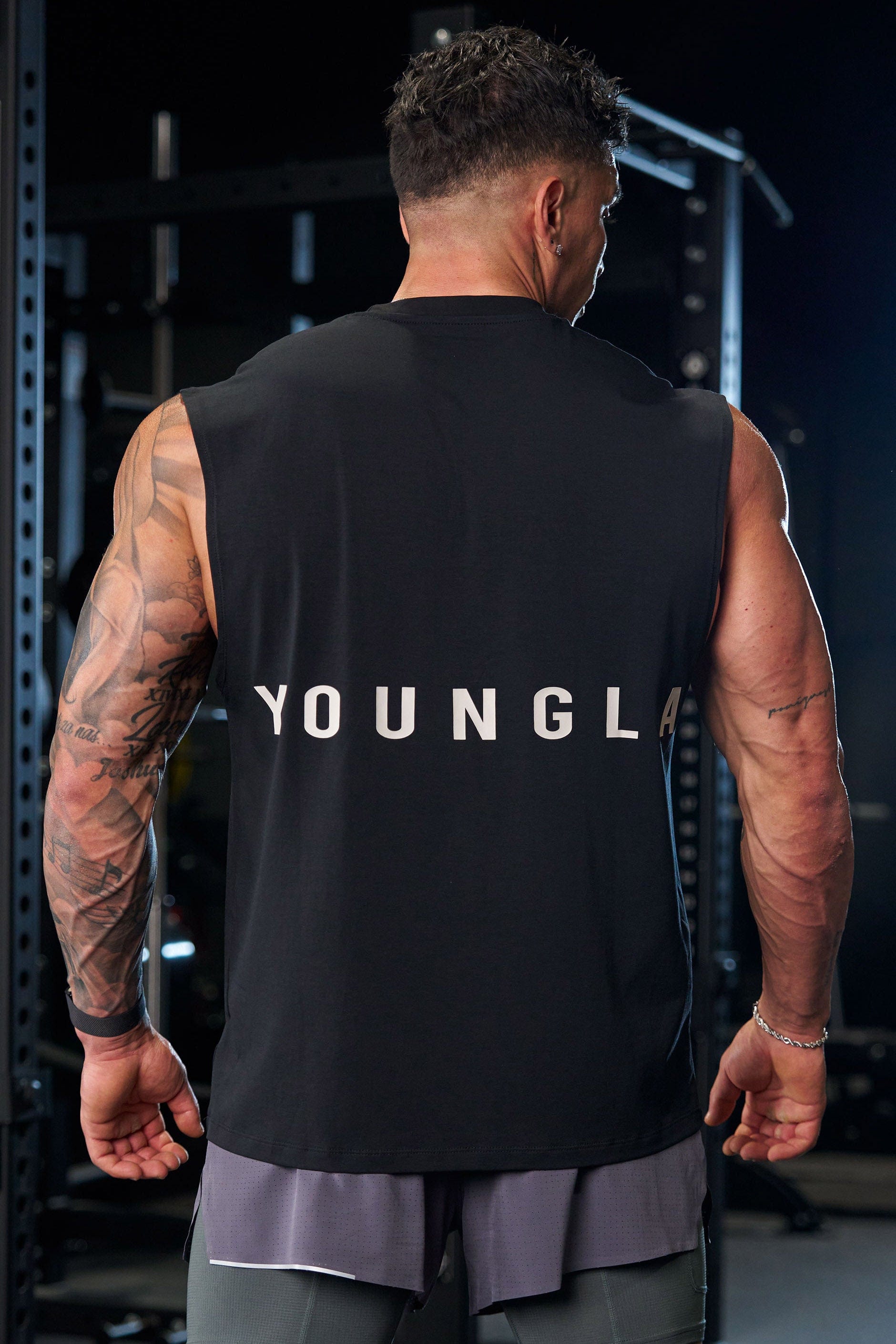 Front and back view of RunTech moisture-wicking tank.
