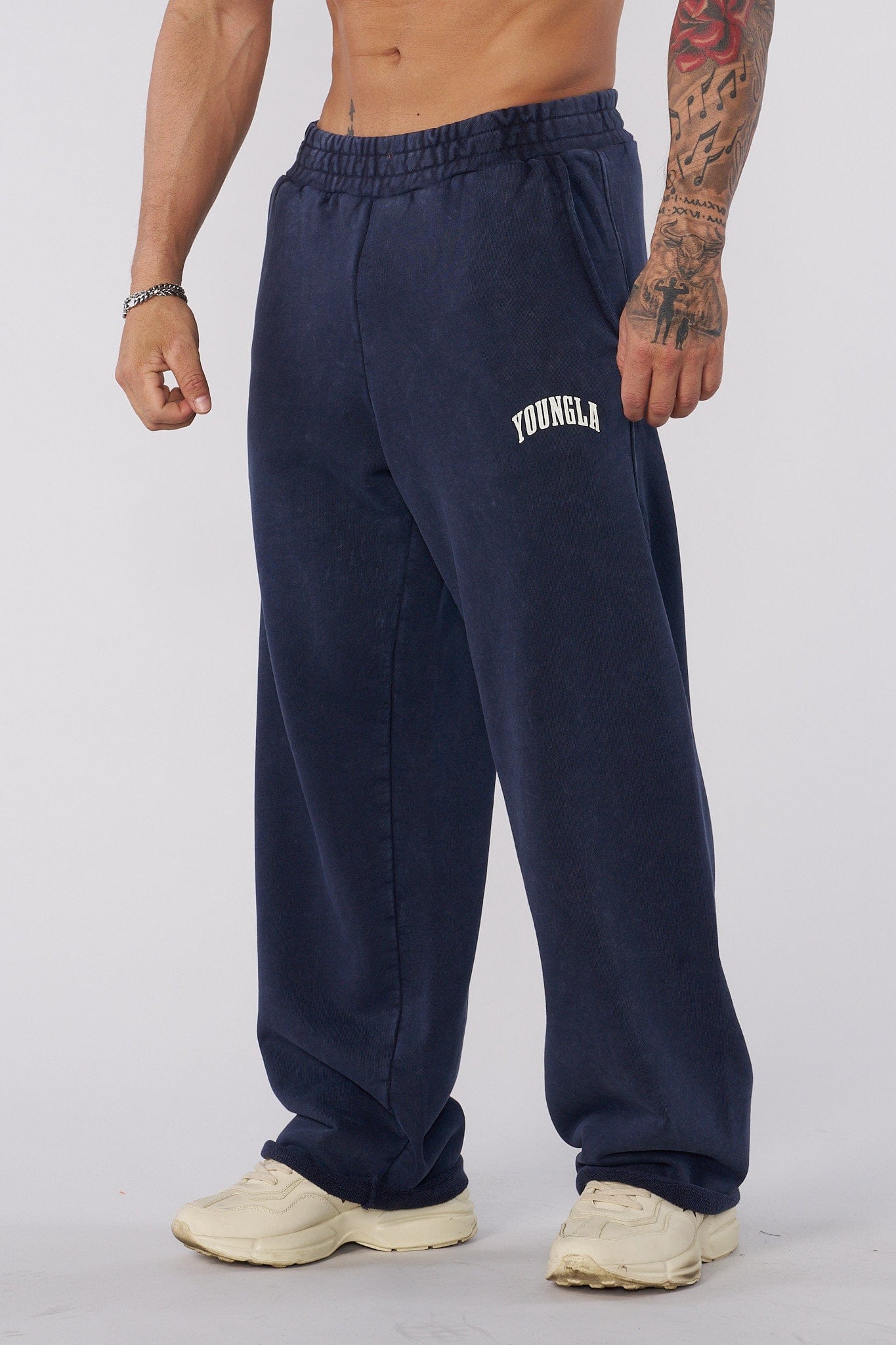 Model wearing comfortable pants, styled for a casual day out.