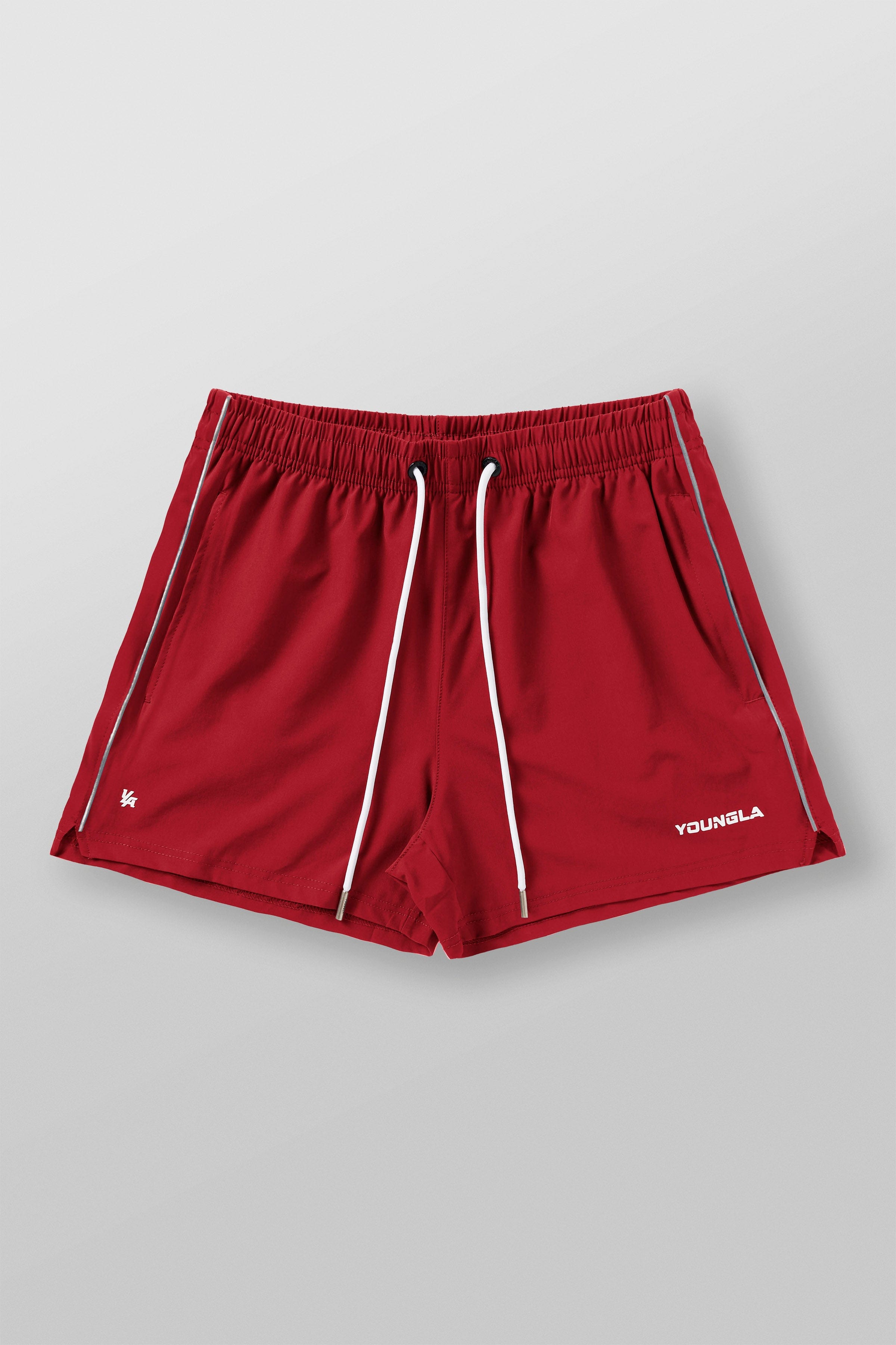 Front view of mens athletic shorts worn during squats