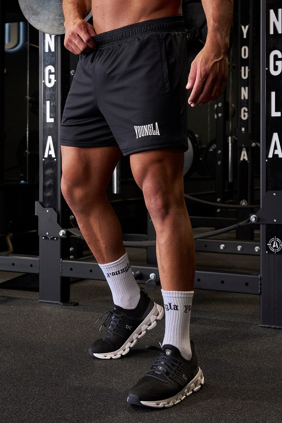 Close-up of AeroMesh Shorts fabric texture emphasizing breathability and quality