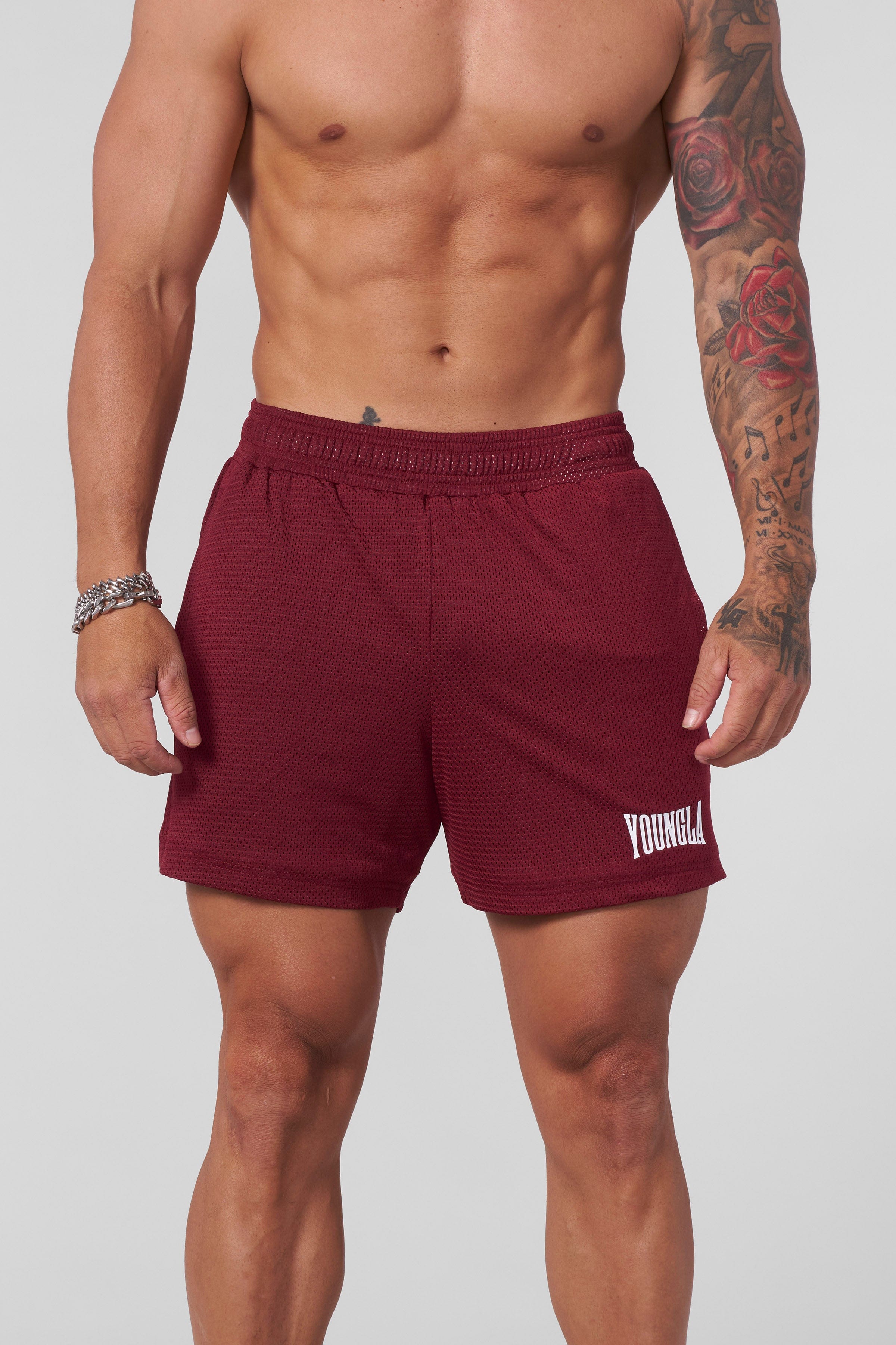 Side angle of women’s AeroMesh Shorts highlighting stretch and comfort for active movement