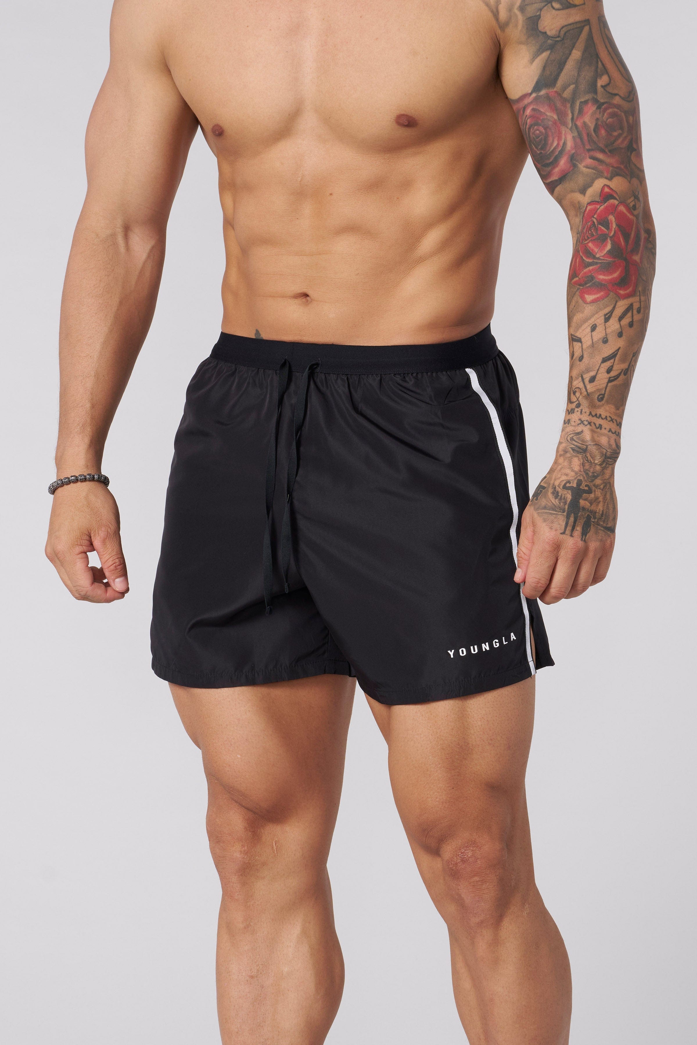 Front view of lightweight running shorts for men and women