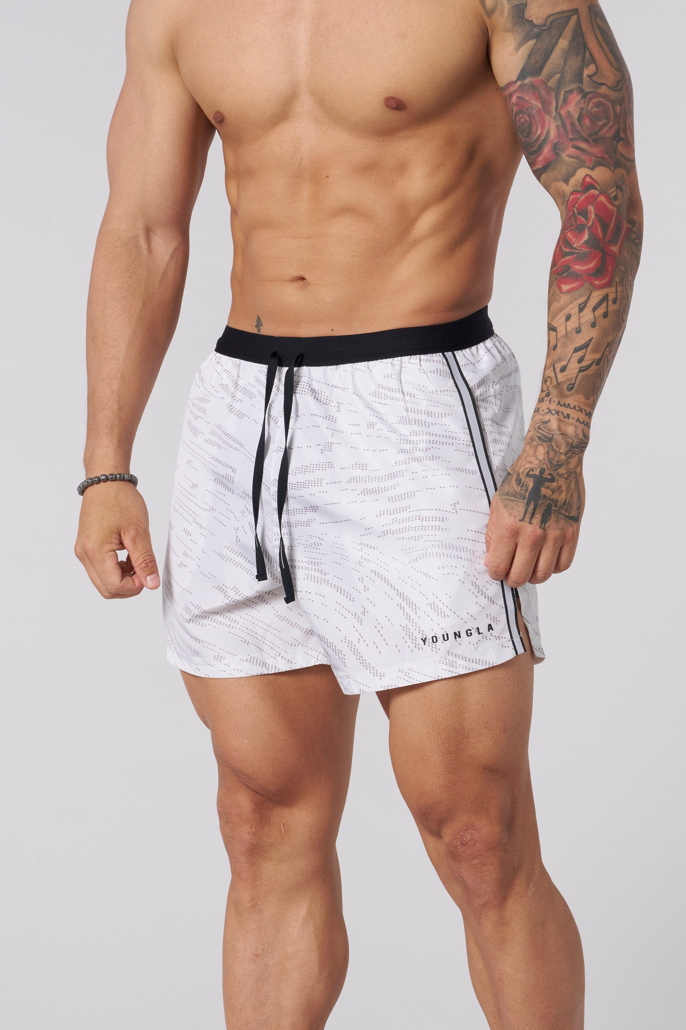 Front view of lightweight running shorts for men and women