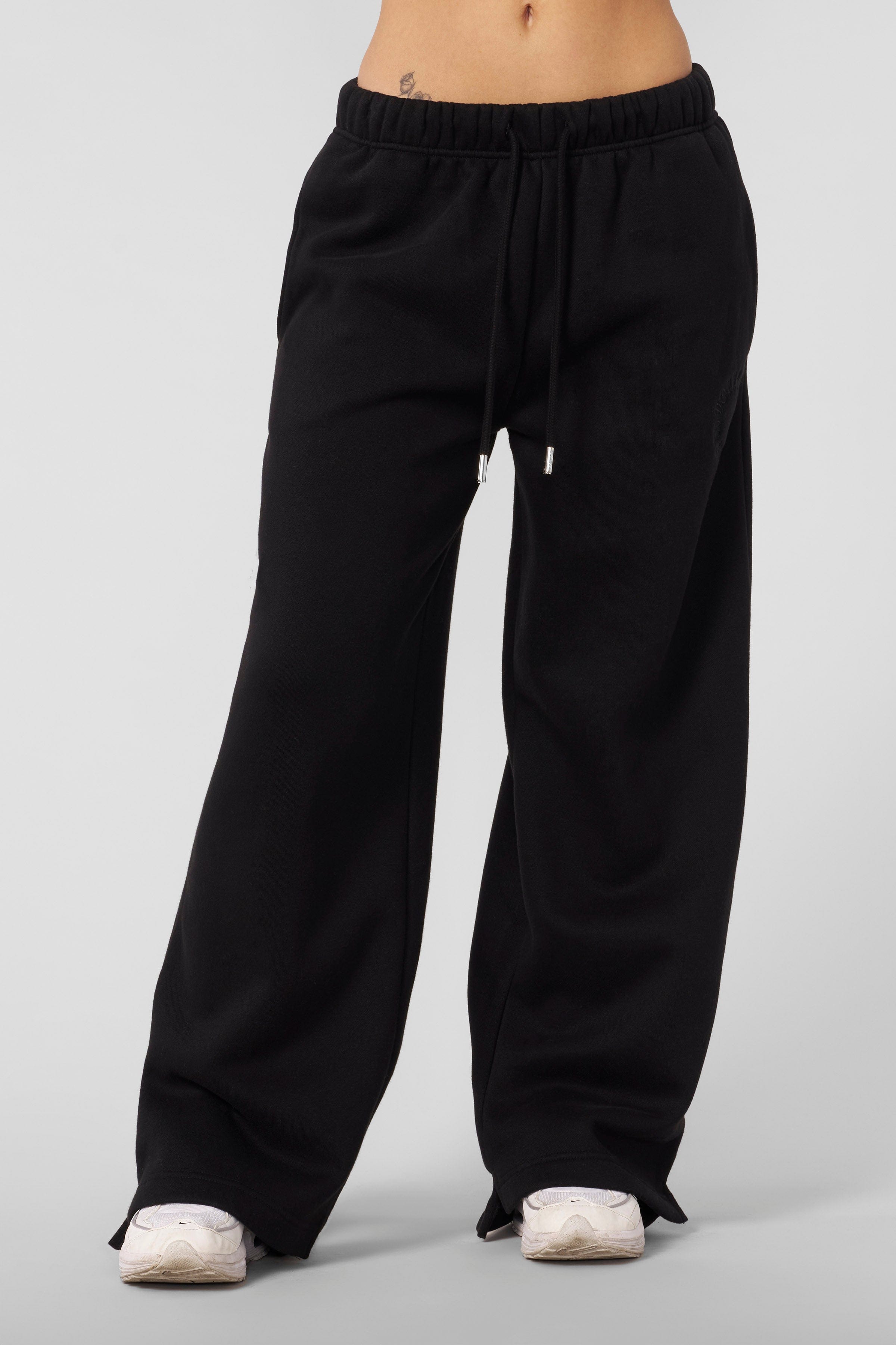 Front view of cozy joggers for women in neutral color, ideal for lounging.