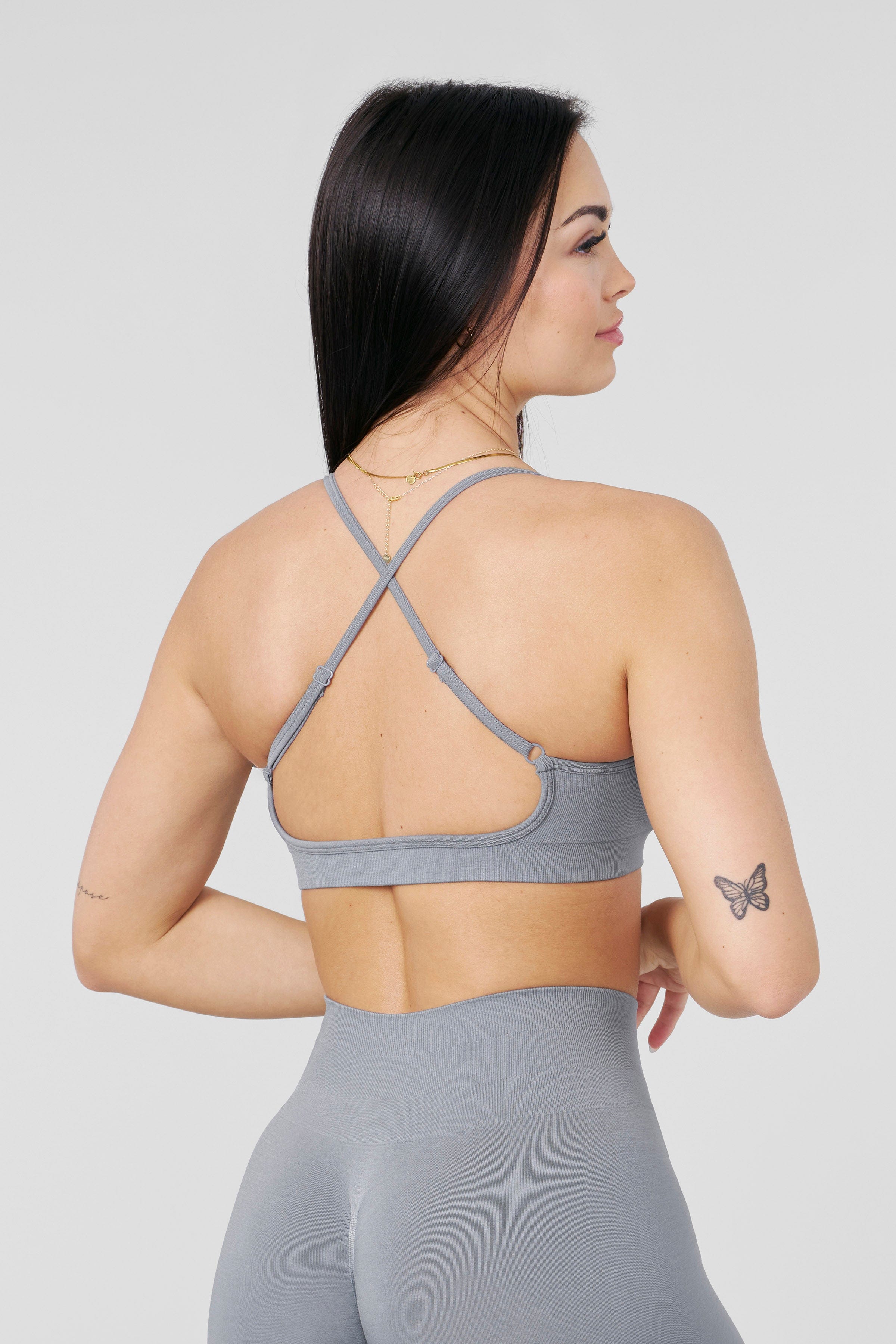 Close-up of seamless knit fabric showing breathable texture