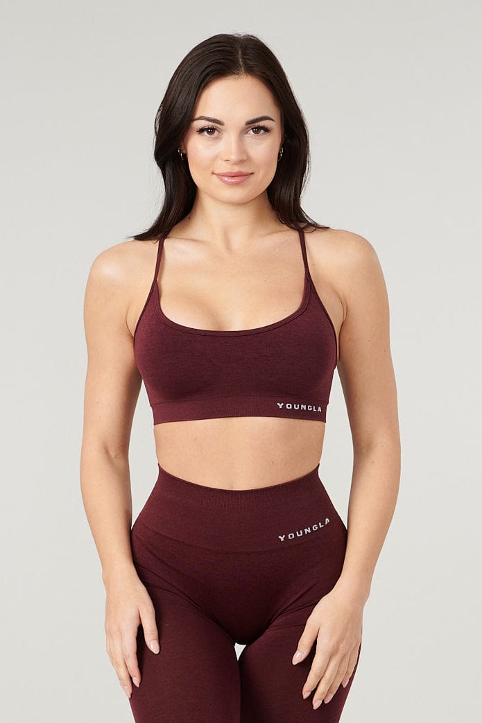 Model wearing the Core Seamless Bra during a light workout.