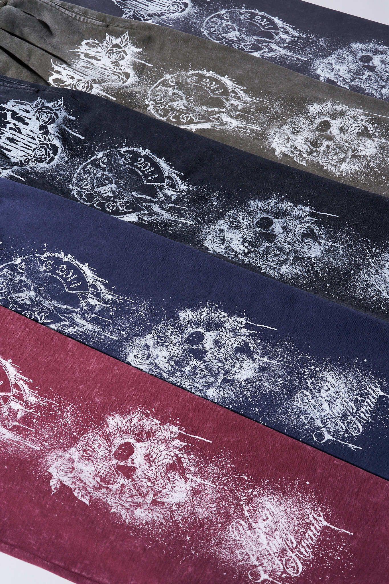 Close-up of the acid-washed fabric of the Dynasty joggers.