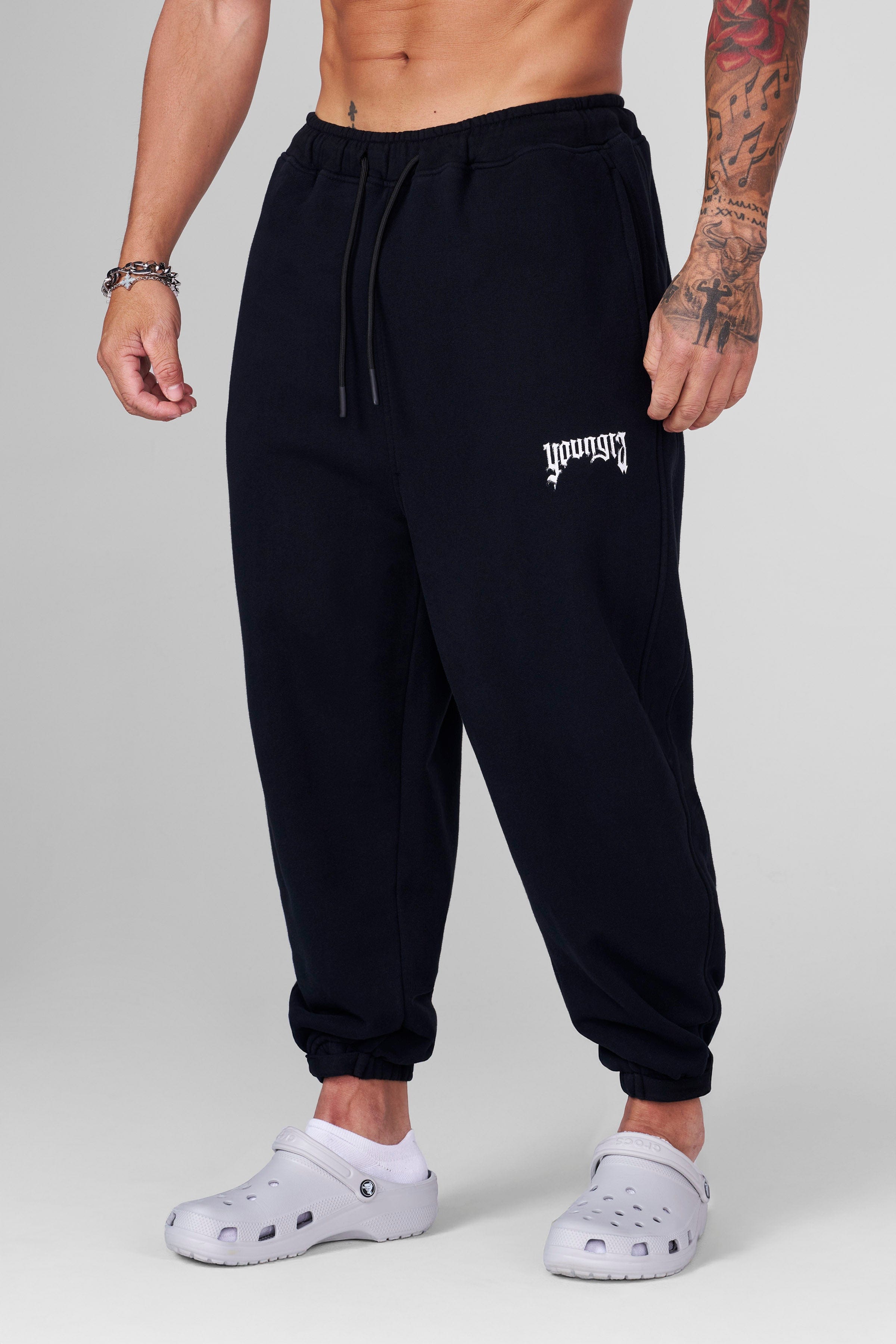 Front view of anime joggers for men, perfect for casual wear.
