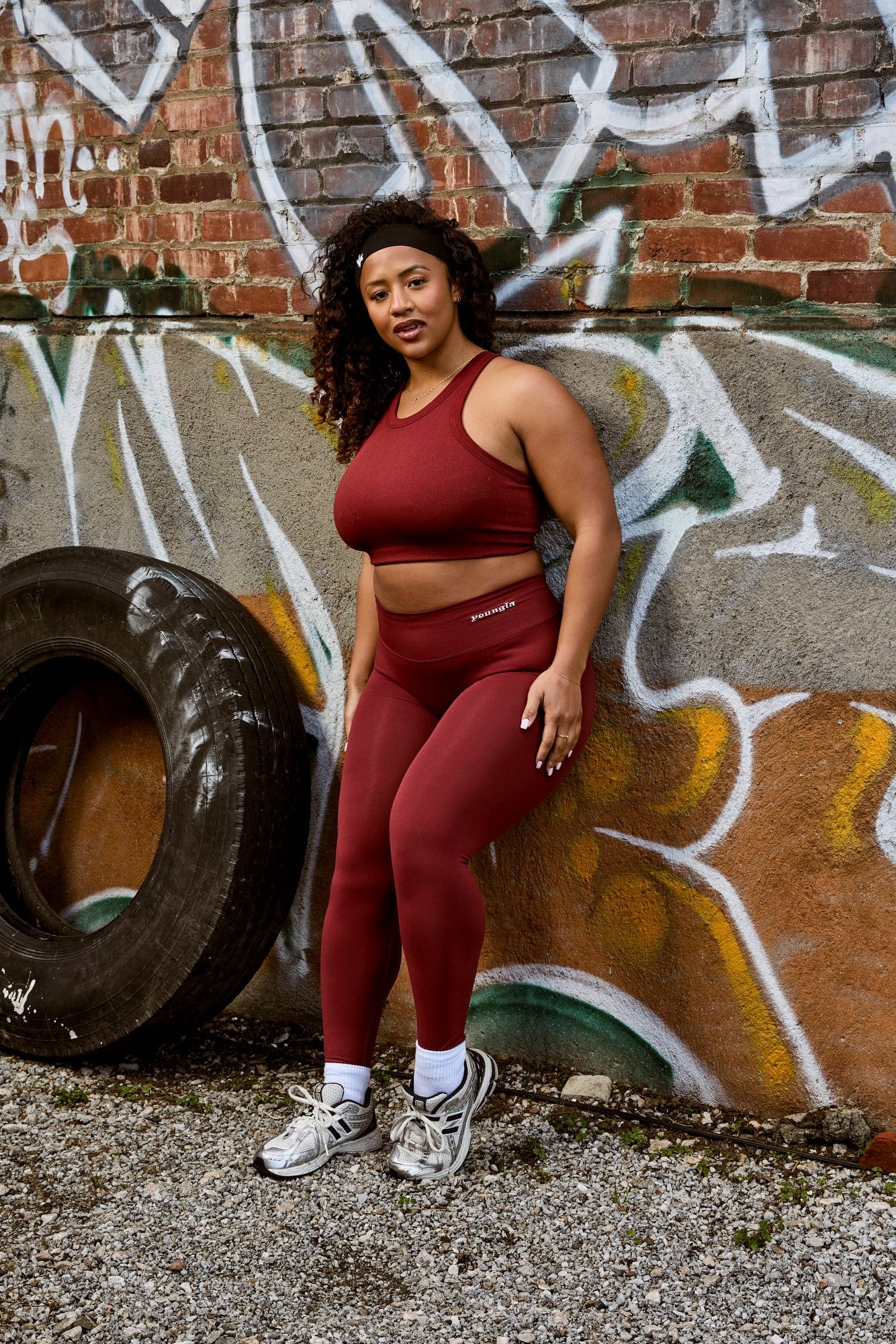 Front view of the Lift Seamless High Neck Sports Bra in action during a workout.