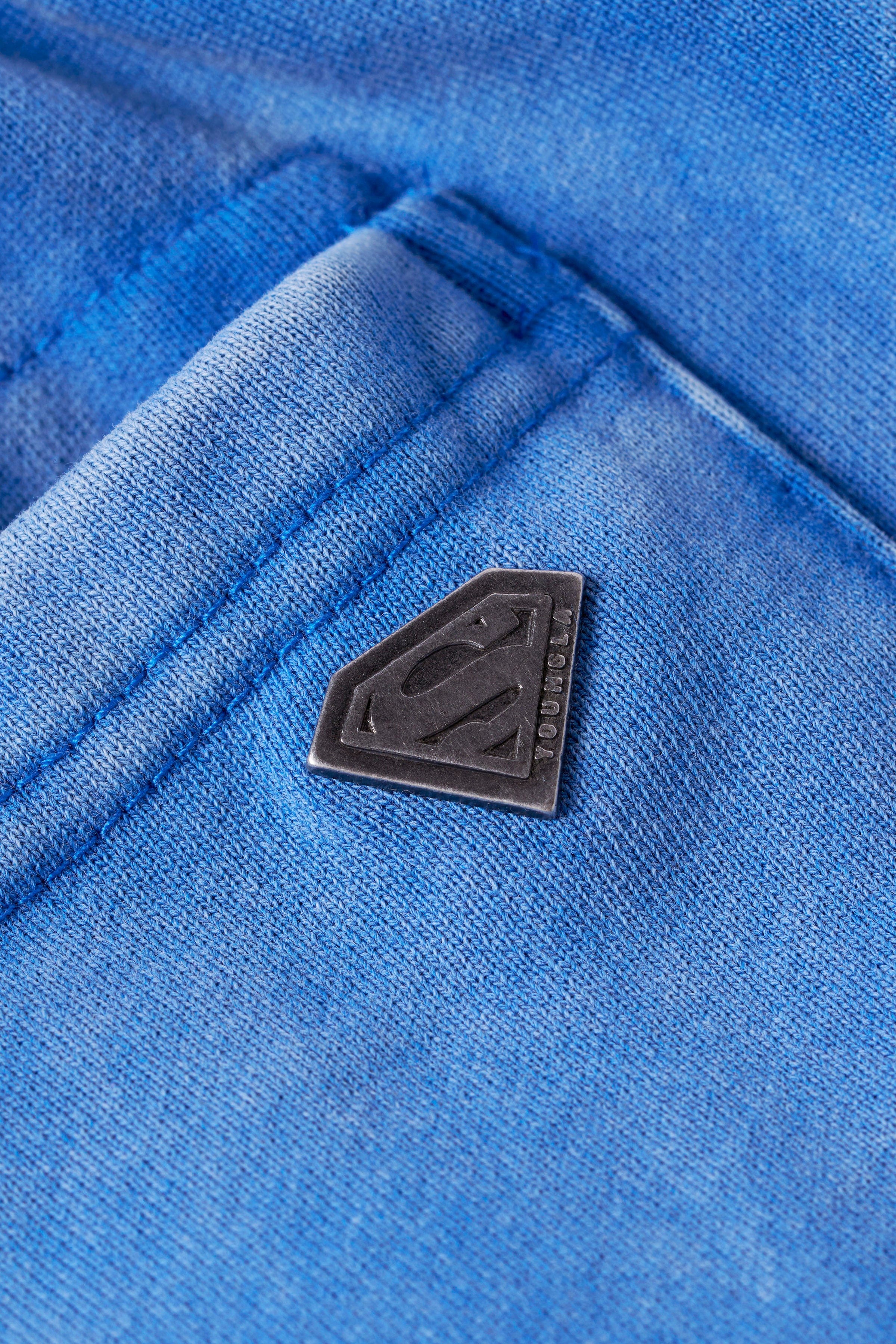 Superman sweats front view showing acid wash and logo detailing