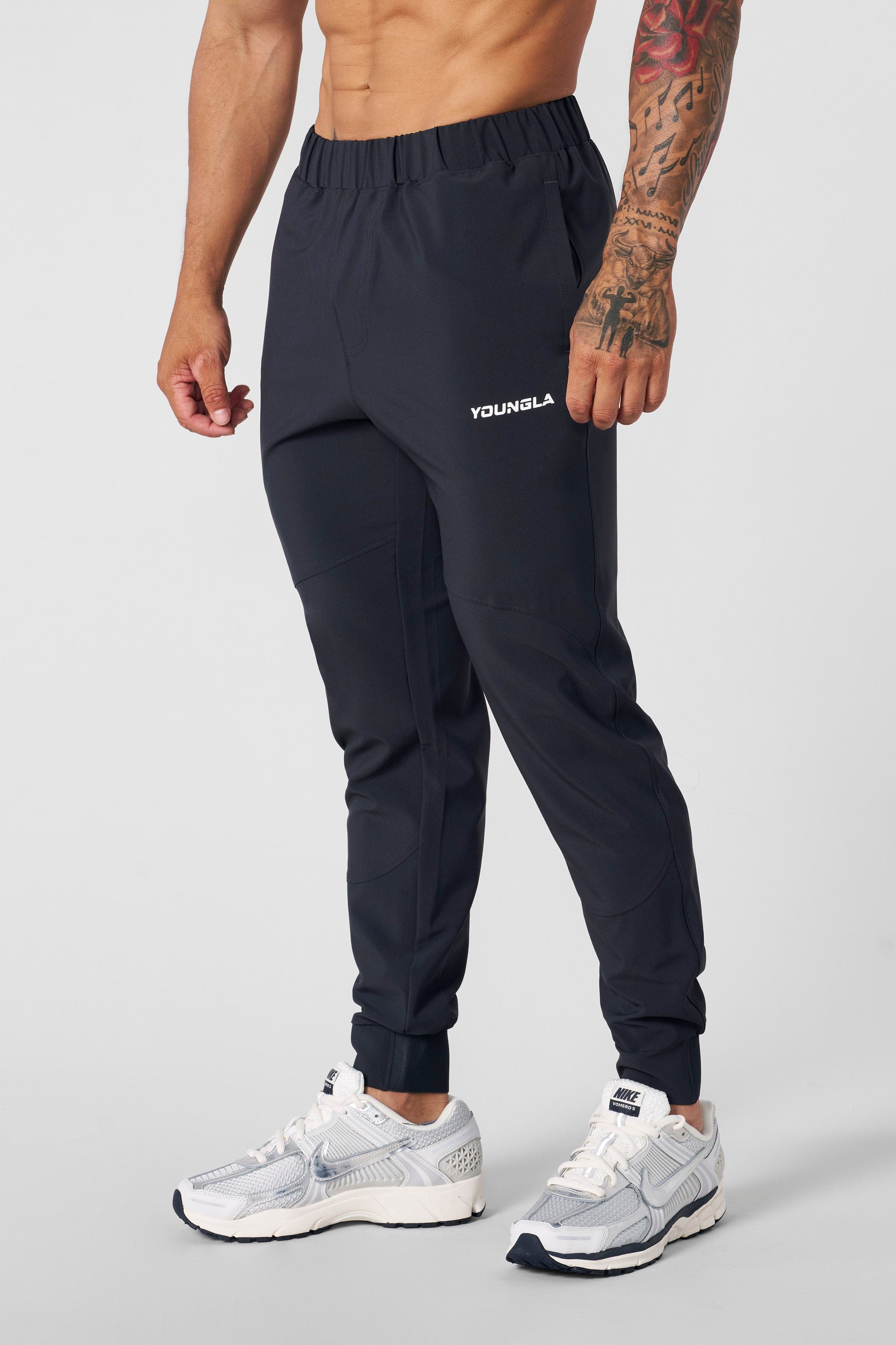 Close-up of the elastic waistband on Ultra Performance Training Joggers.