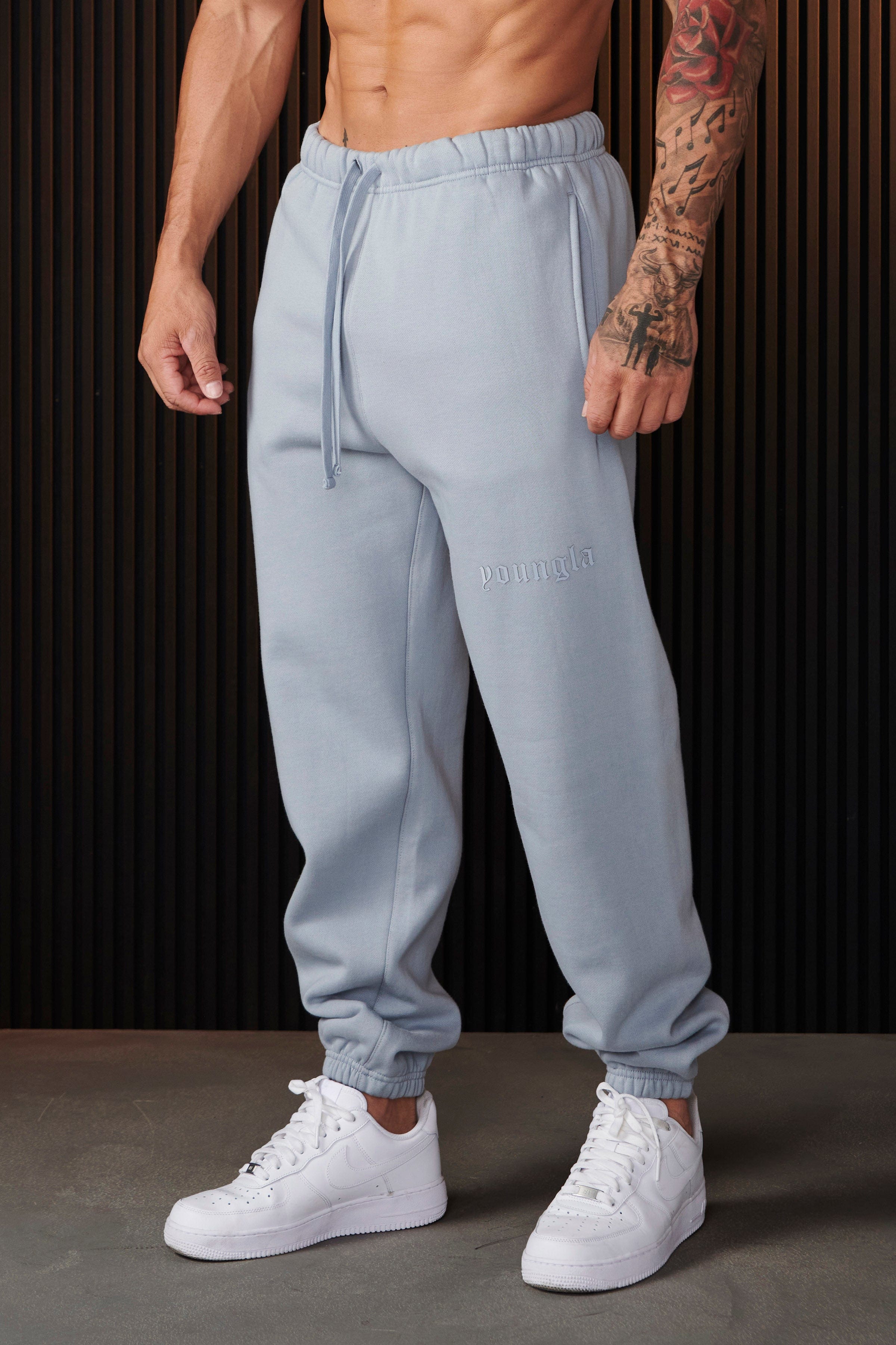 Front view of Cloud 9 joggers showcasing their loose fit and cozy design.