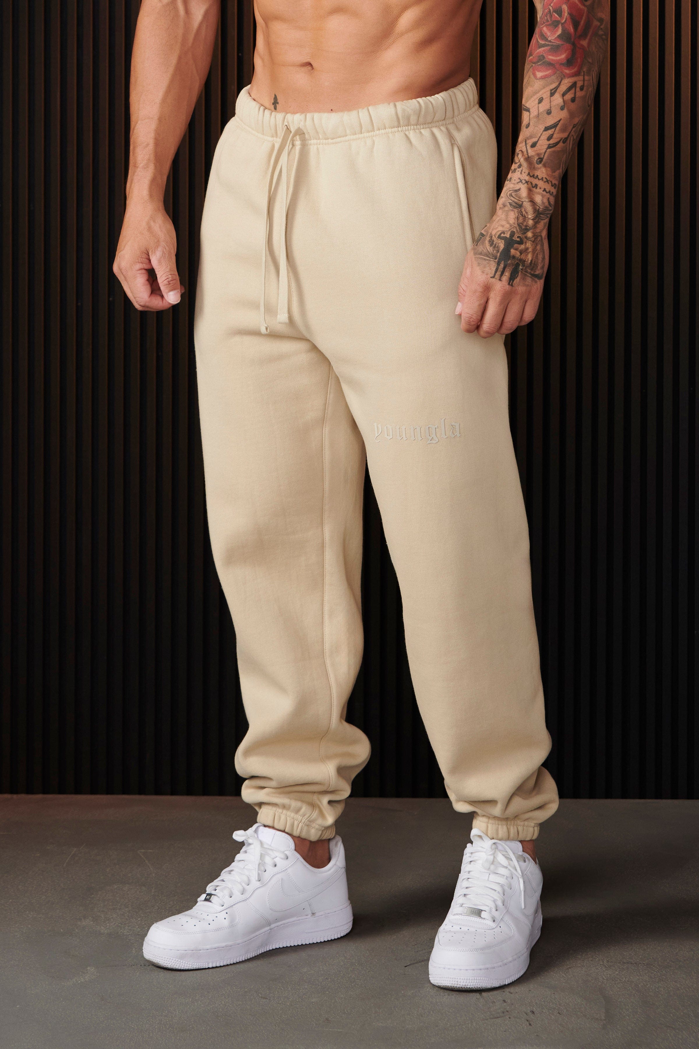 Front view of Cloud 9 joggers showcasing their loose fit and cozy design.
