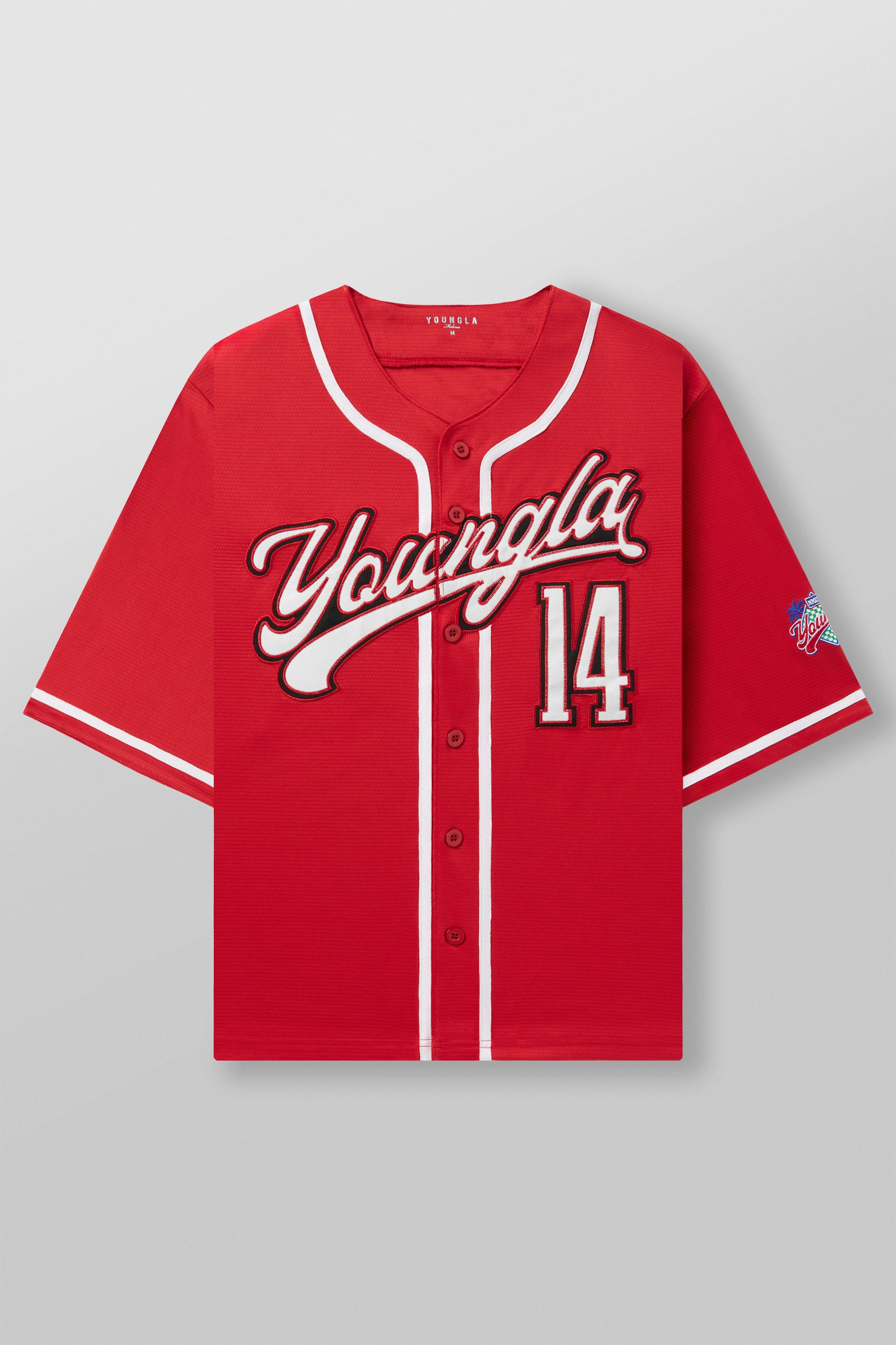 Front view of Grand Slam Classic Baseball Jersey with Youngla branding.
