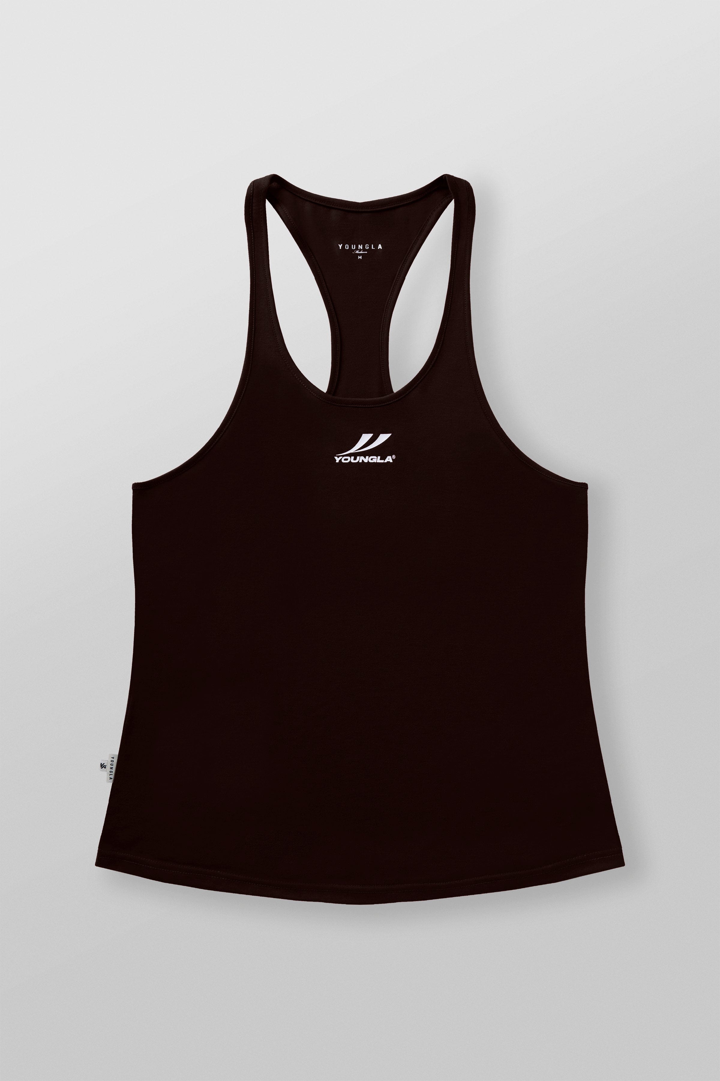 Close-up of breathable fabric used in y-back stringer gold gym style top