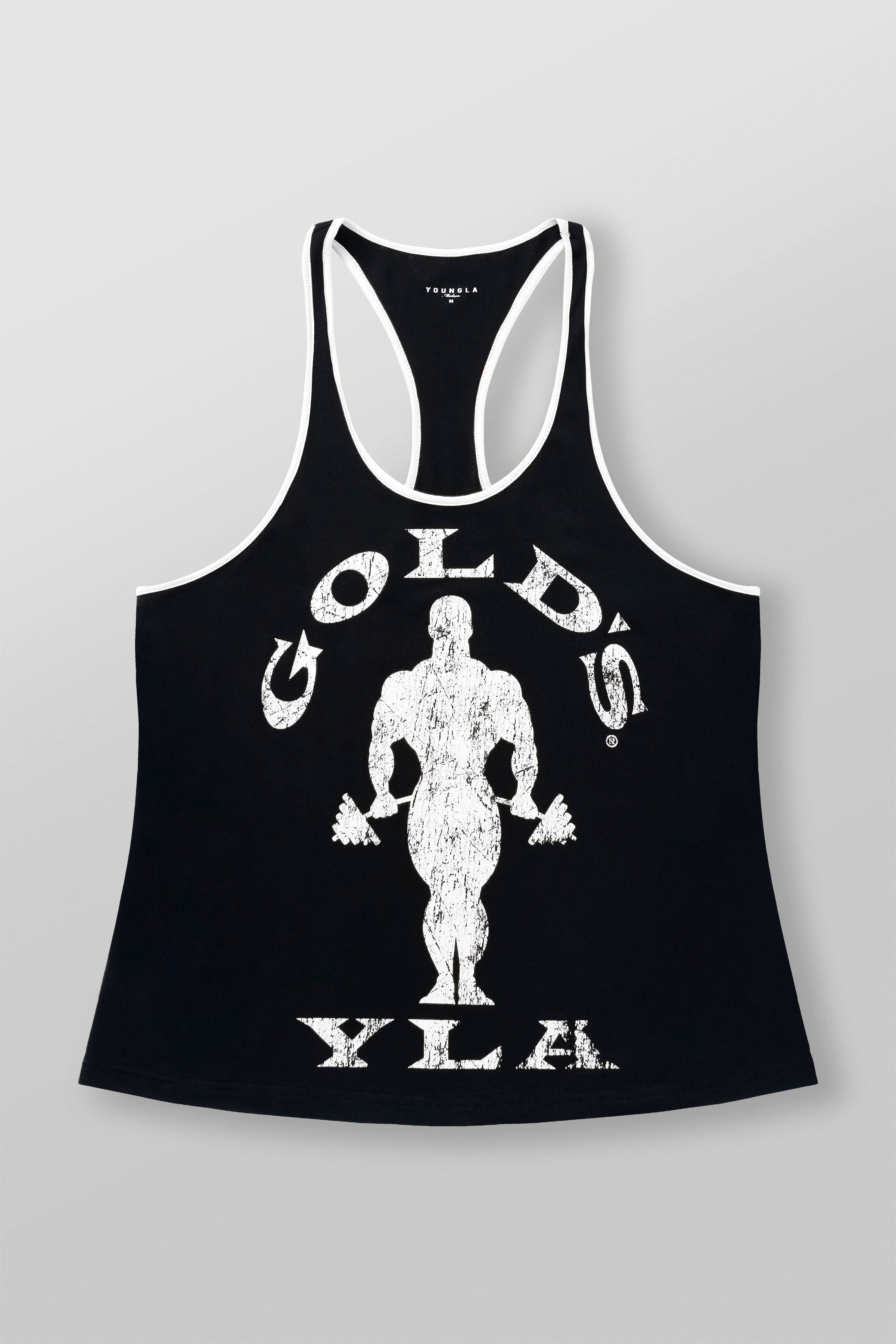 Front and back flat lay of workout tank top showing full design