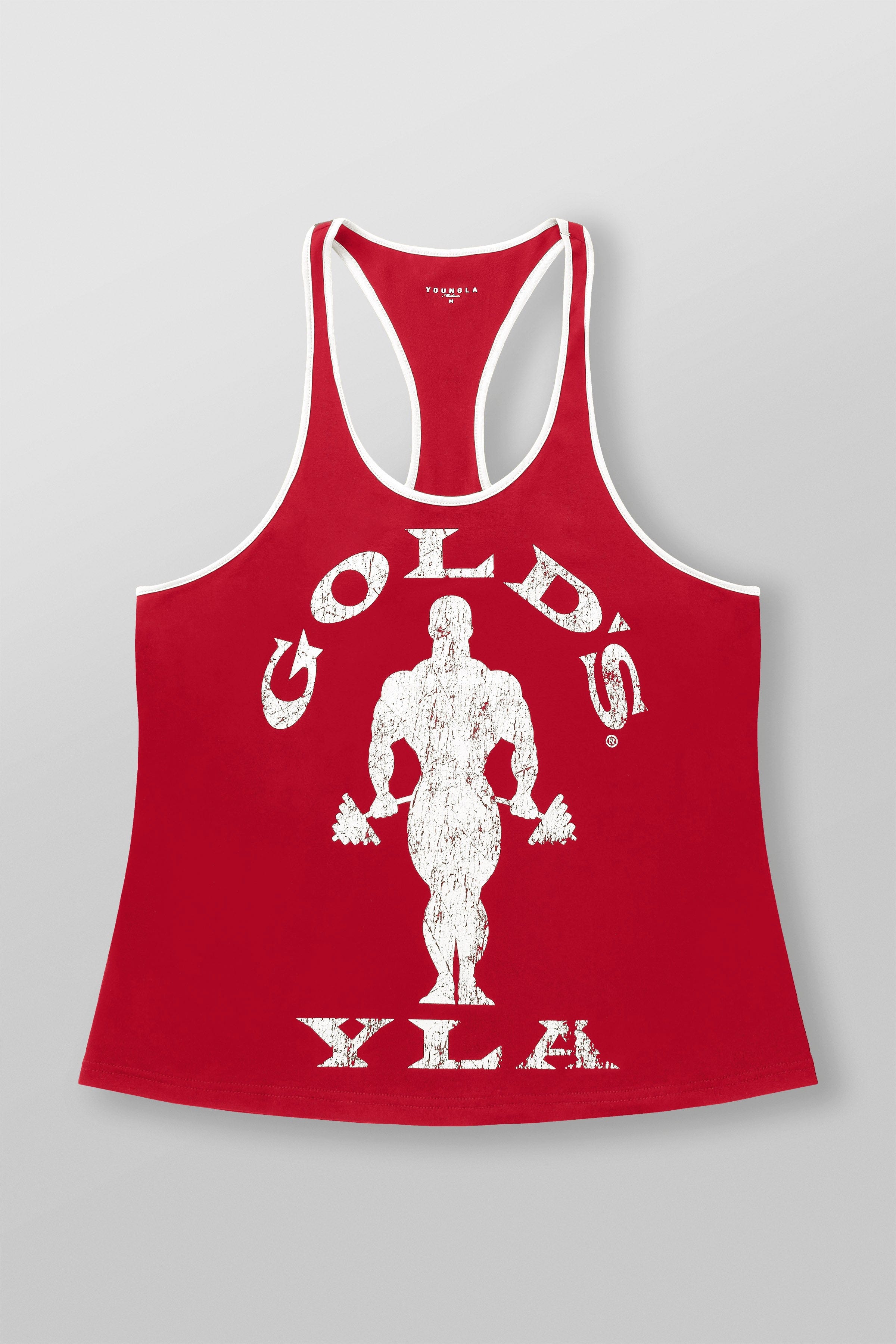 Front and back flat lay of workout tank top showing full design