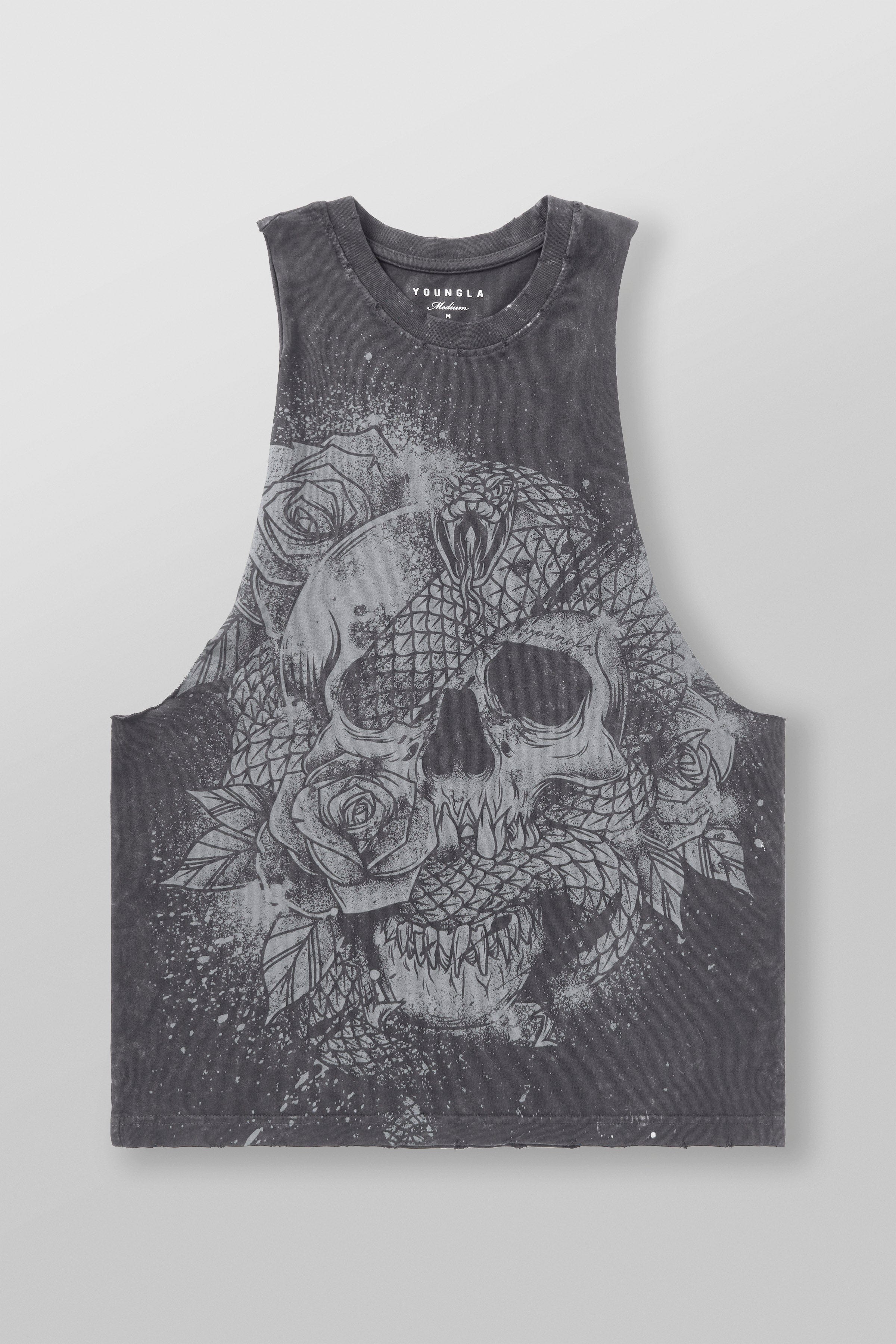 Back view of tank tops for men styled for weight training