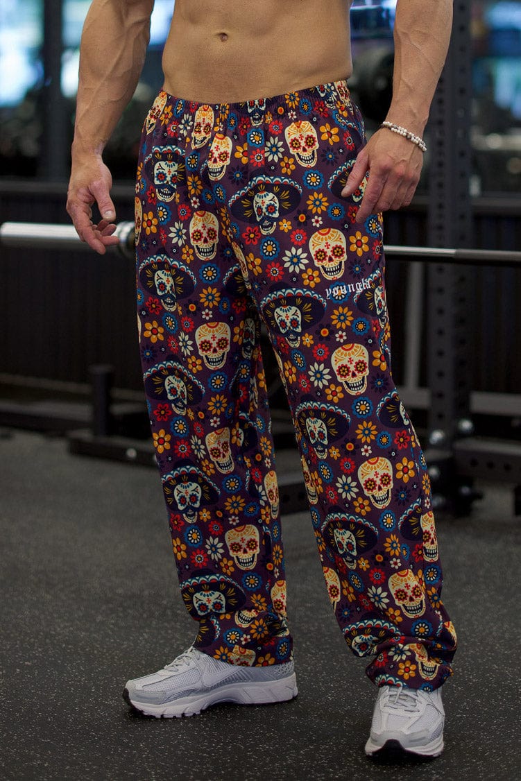 Side profile of mens workout pants made from lightweight polyester and elastane