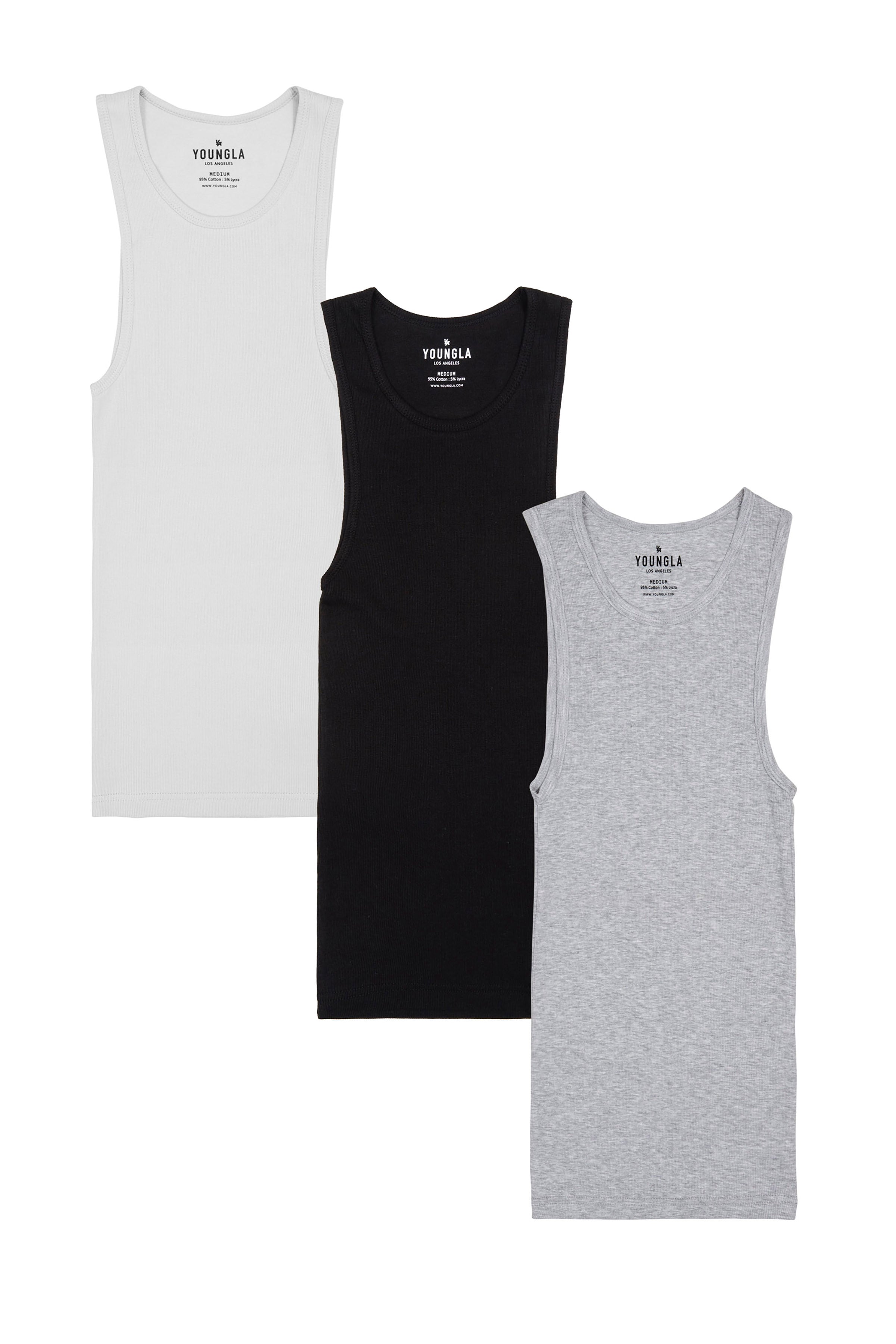 Folded black tank top from pack 1 – sleek gym-ready styling