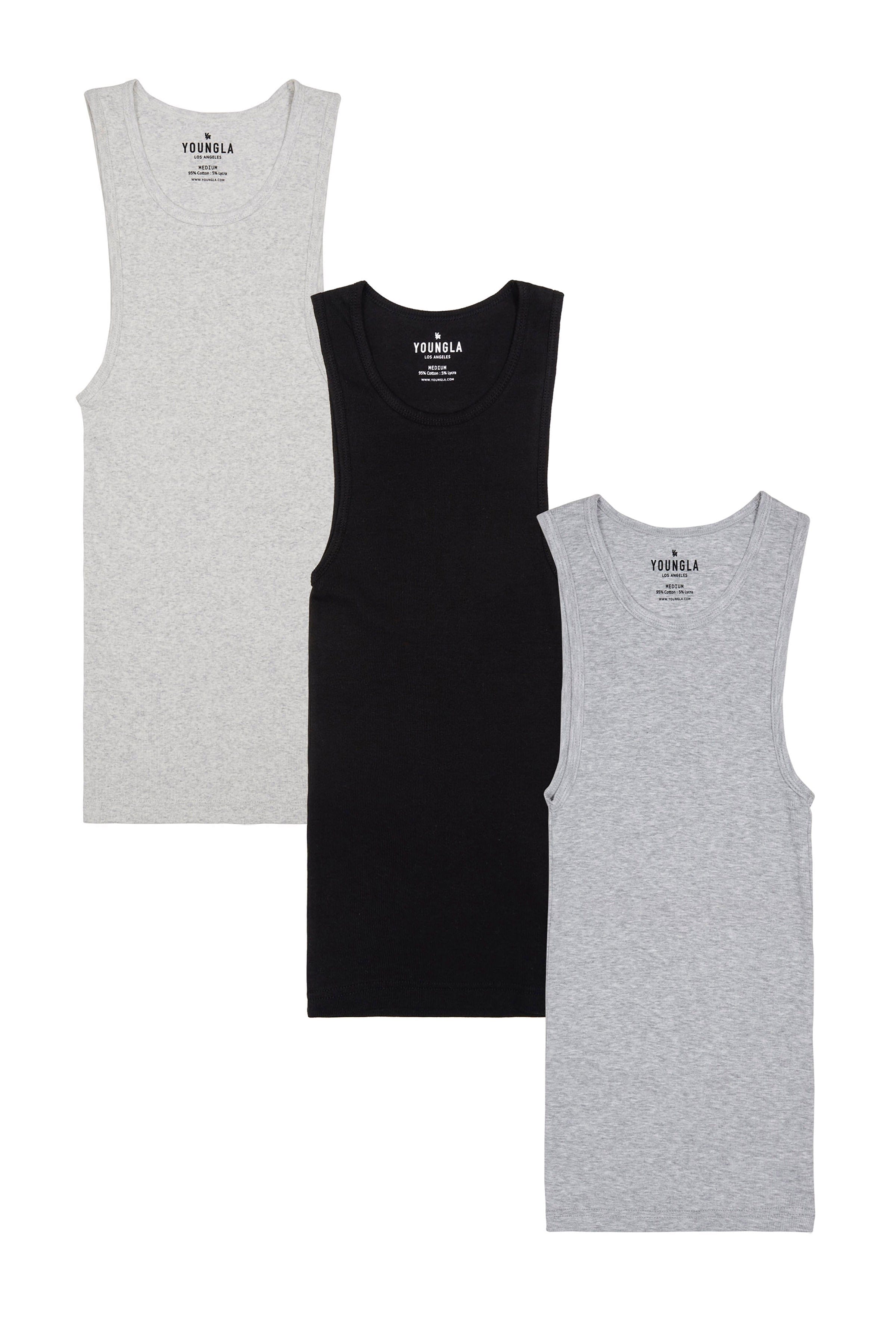 Front view of fitted white tank top worn during summer workout