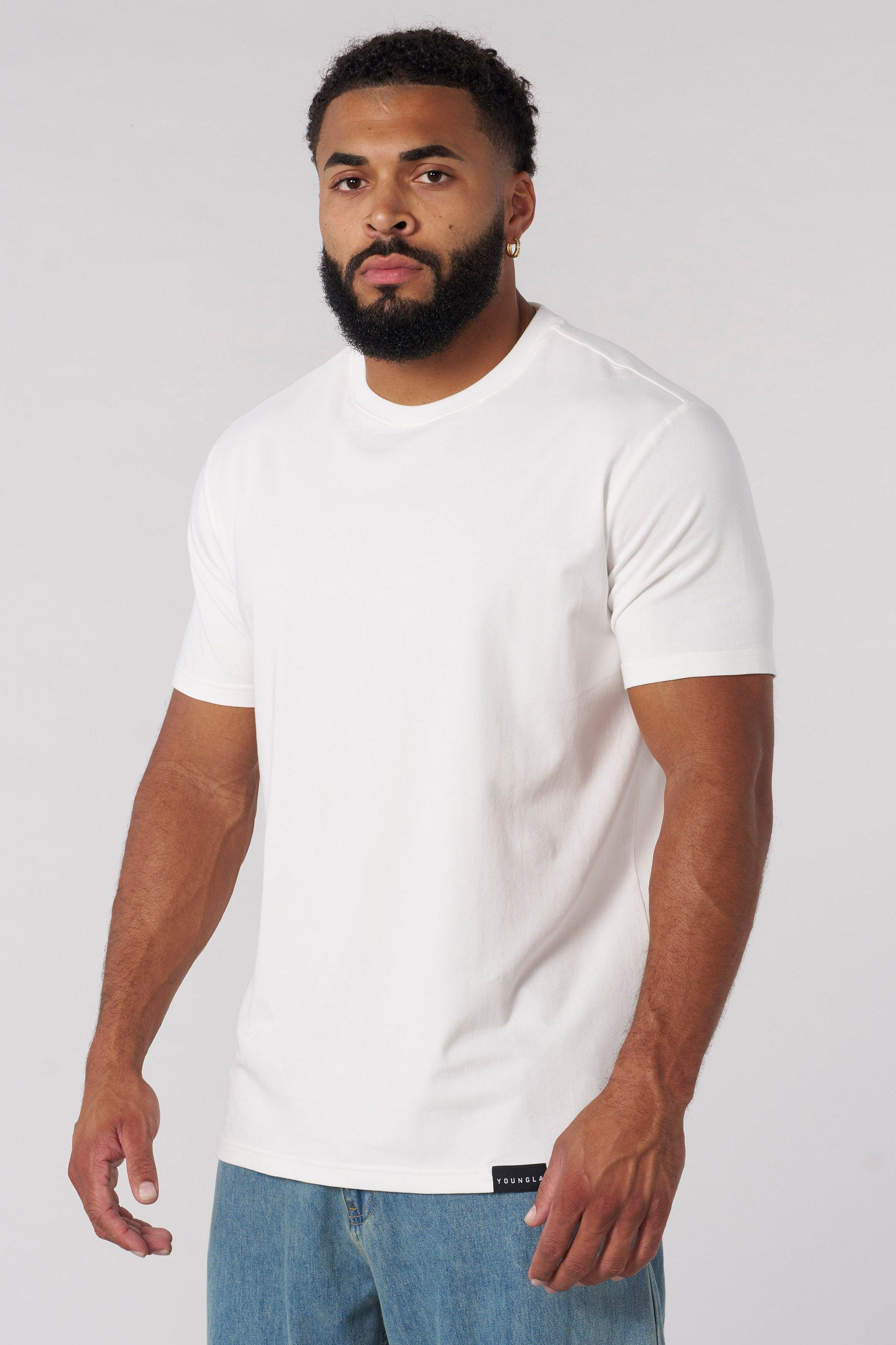 Back view of the muscle tee, showcasing the lightweight fabric.