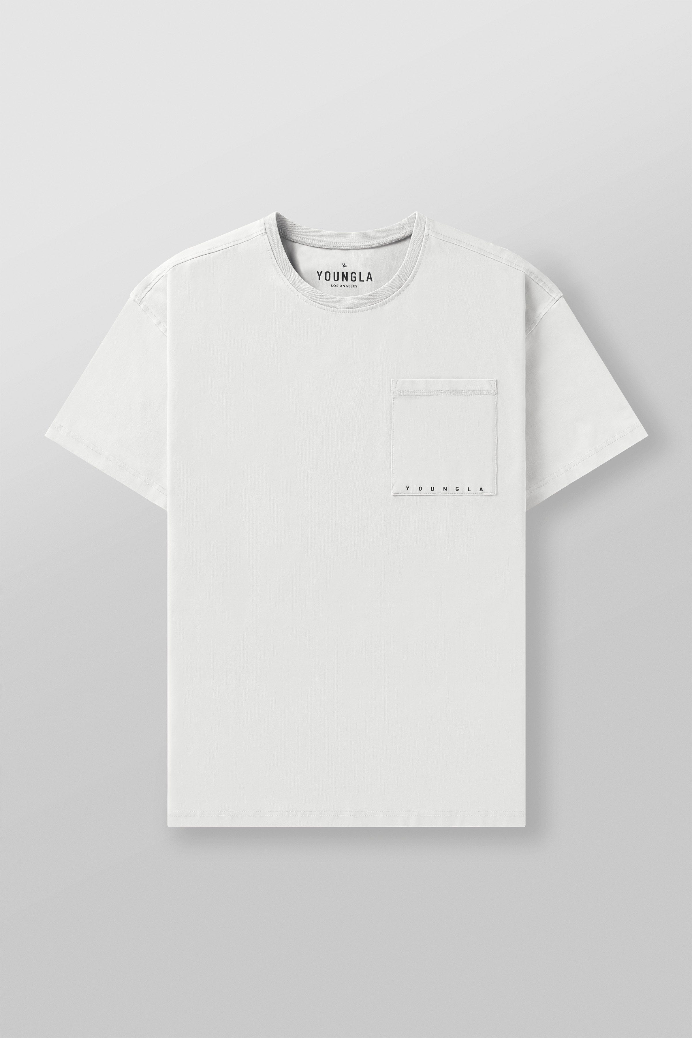 Back view showing tailored tee fit around shoulders and arms