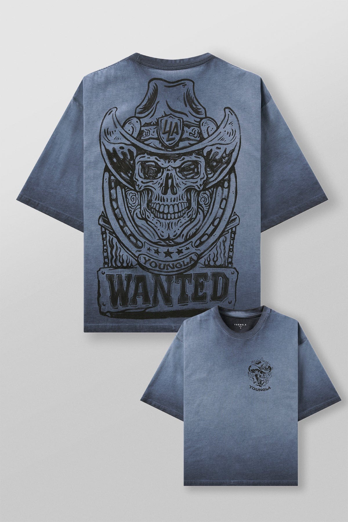 Front view of rugged Western graphic tee showcasing rodeo design.