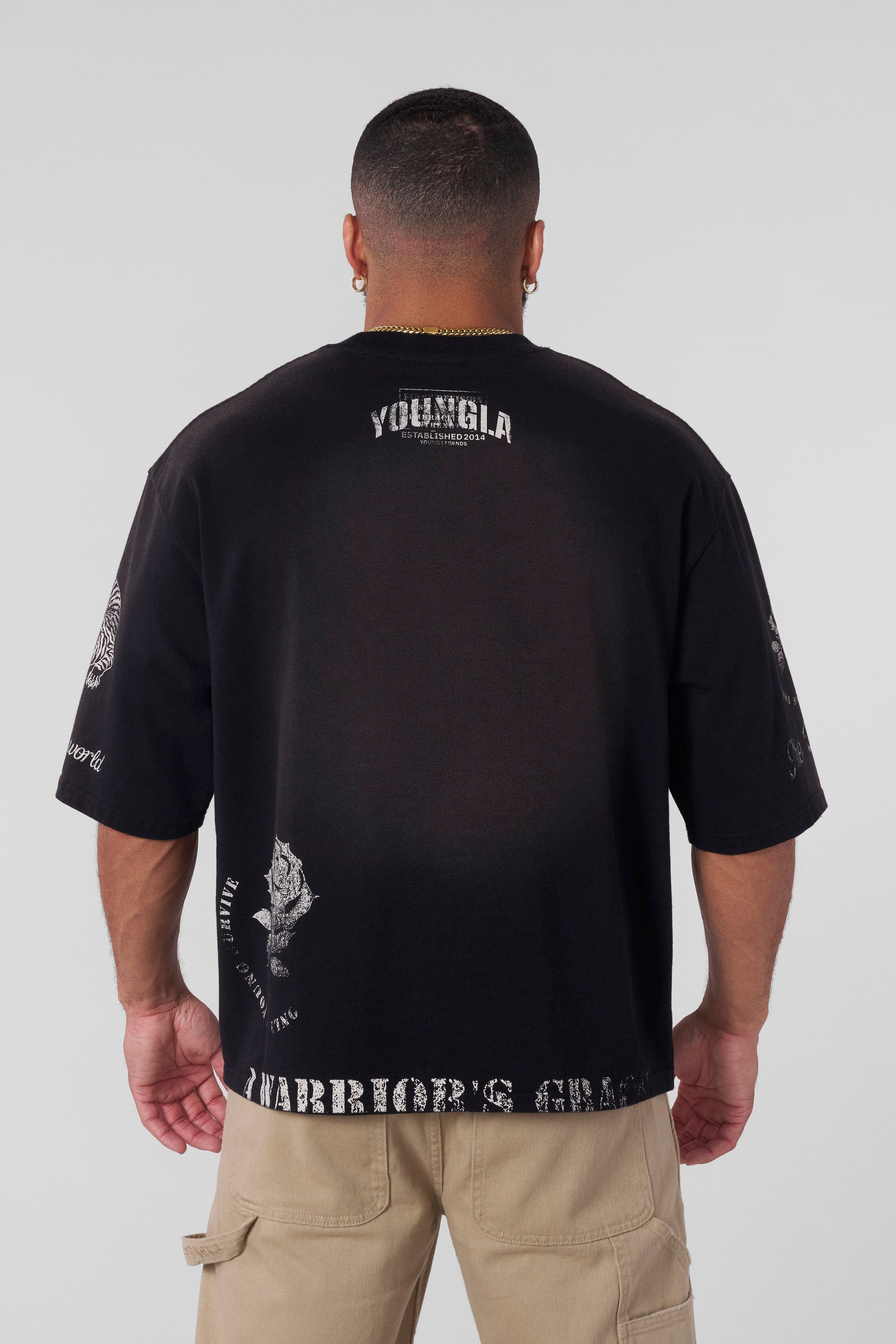 Front view of the Rebel Vintage Graphic Tee showcasing its bold graphic design.