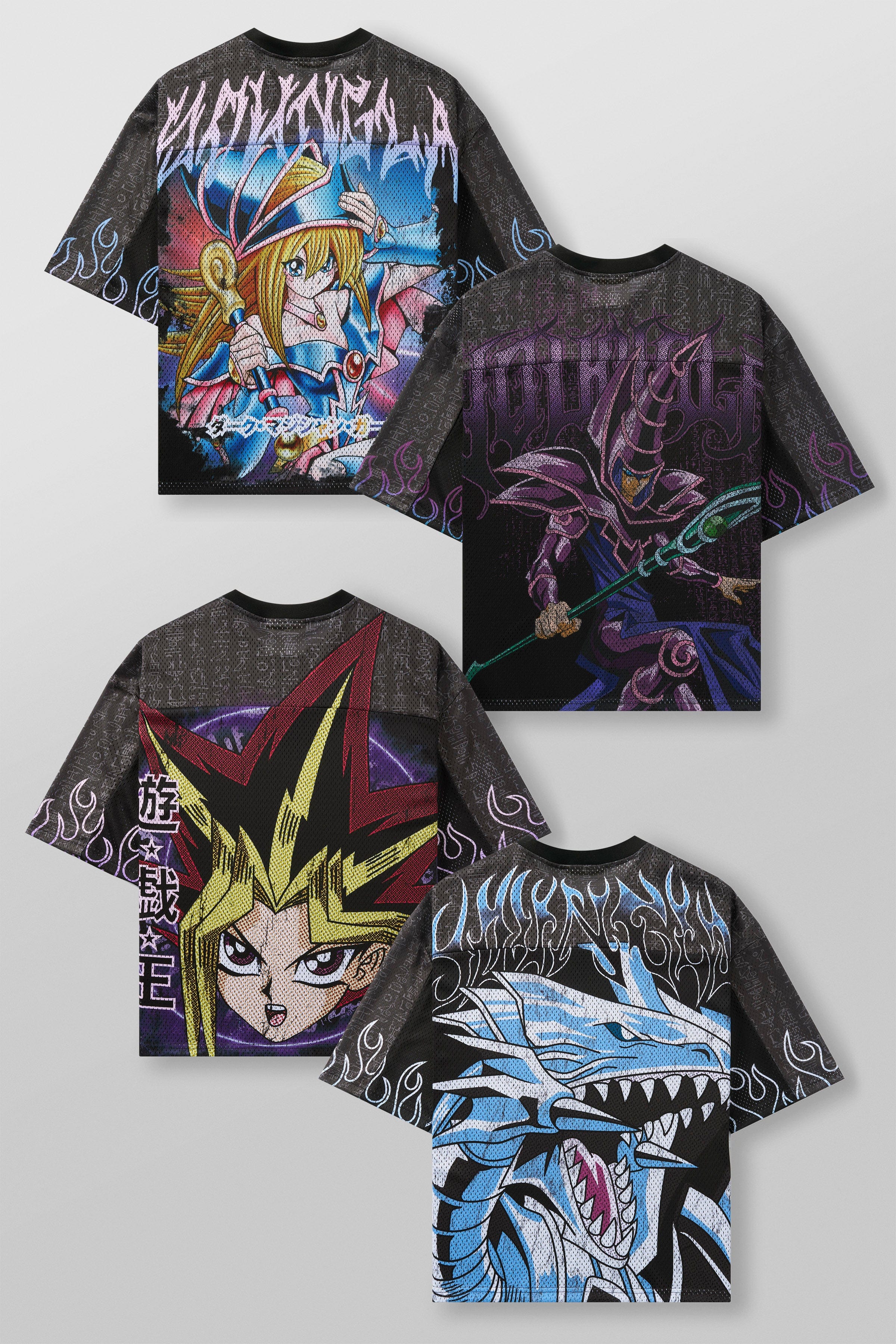 Side view of the Yu-Gi-Oh! jersey highlighting its boxy fit.