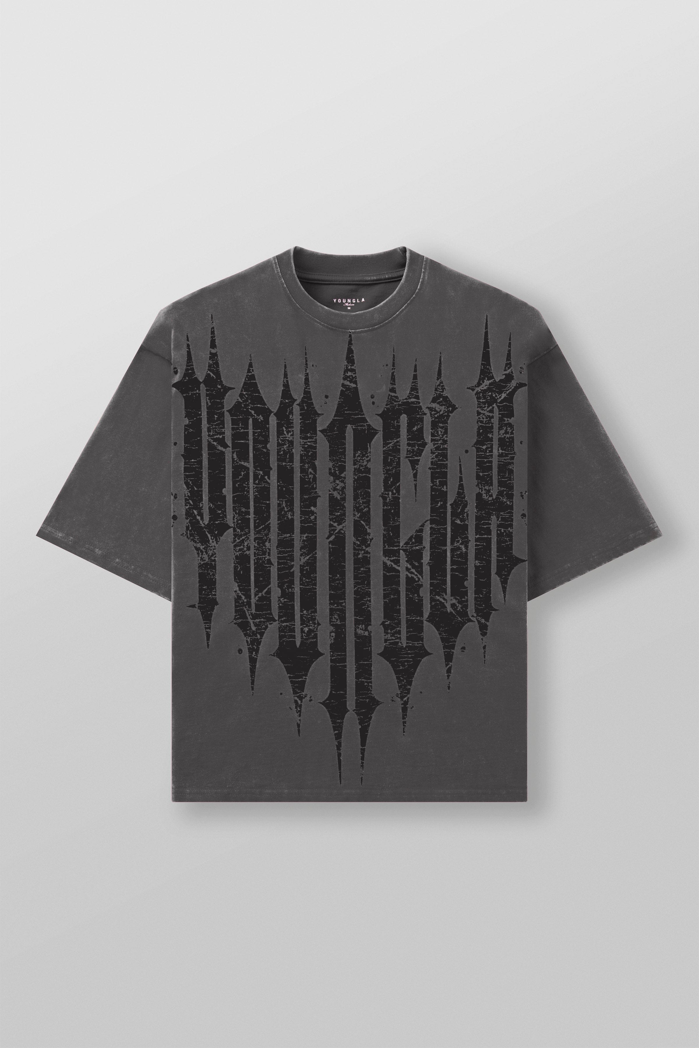 Back view showing the drape of the cotton oversized t shirt