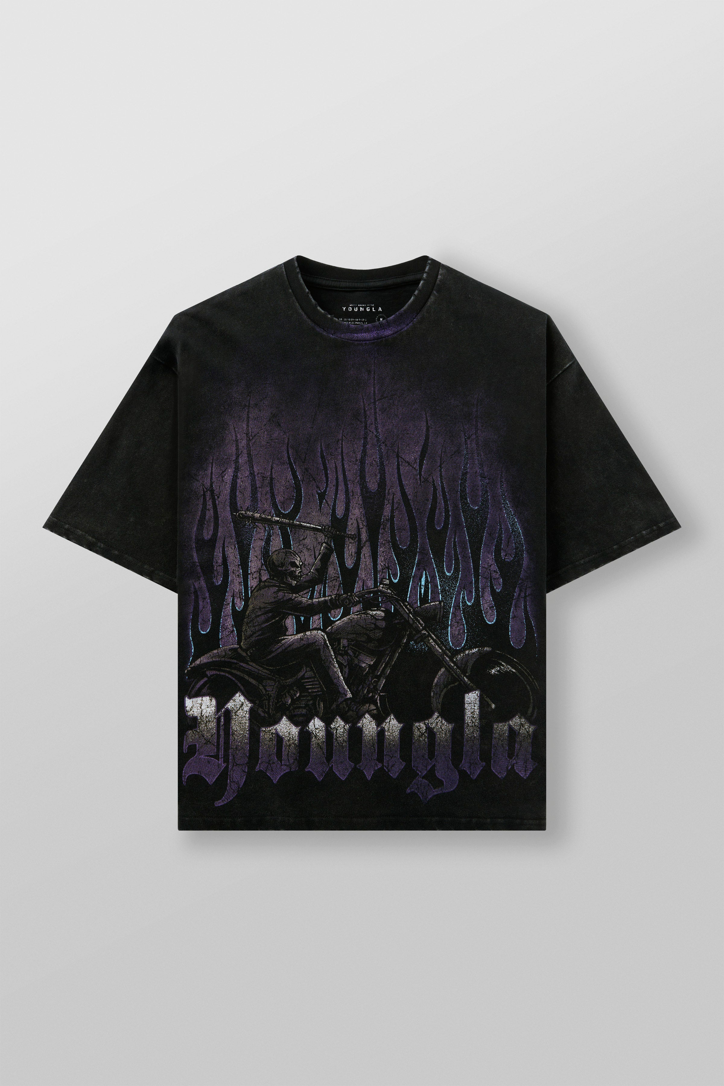 Close-up of vintage rock n roll tee with bold band graphic for casual wear