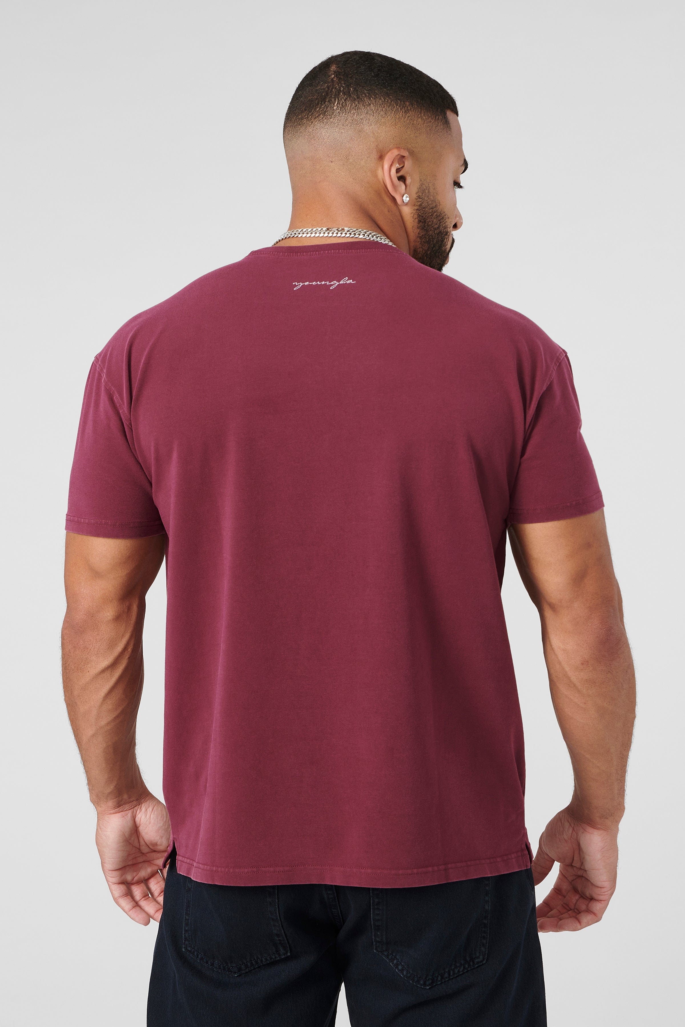Back profile showing structure and tapered fit, ideal for urban fashion