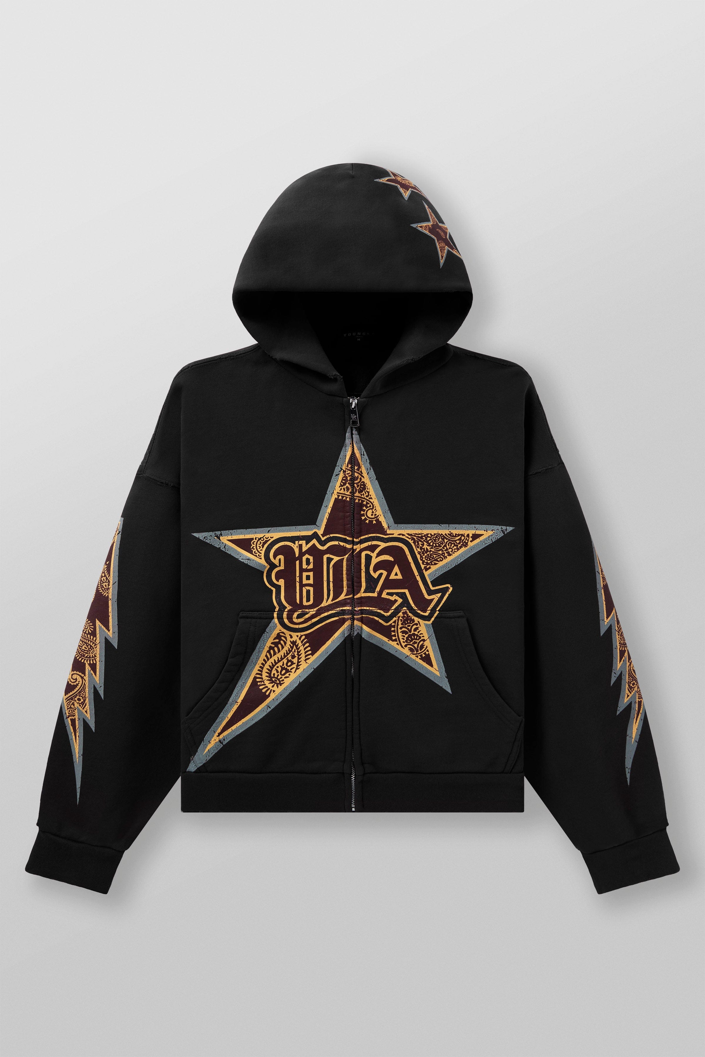 Side view of the oversized hoodie, highlighting its comfortable fit and premium fabric.