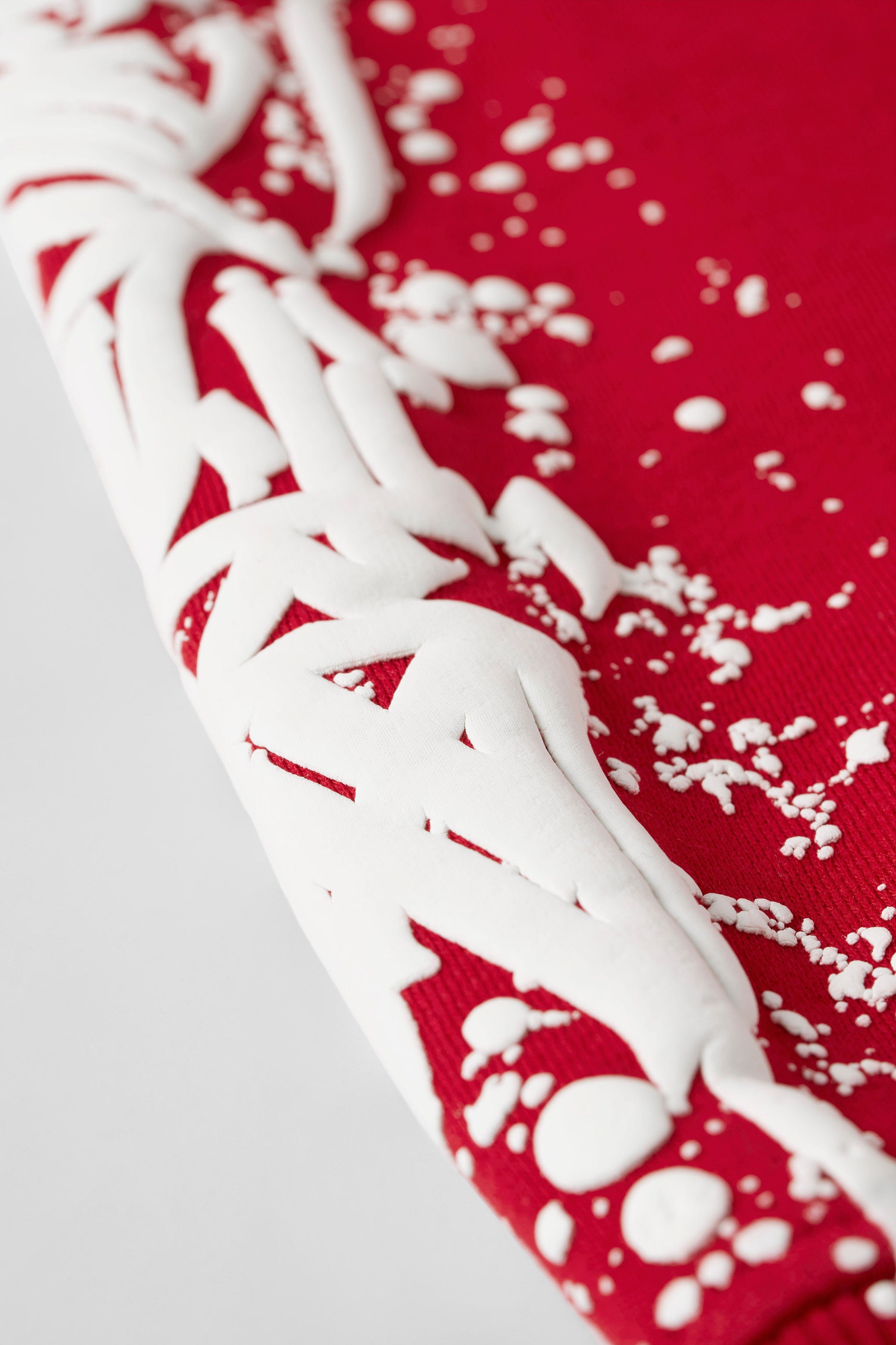 Back view of the Cyclone hoodie highlighting the striking puff-print graphic.