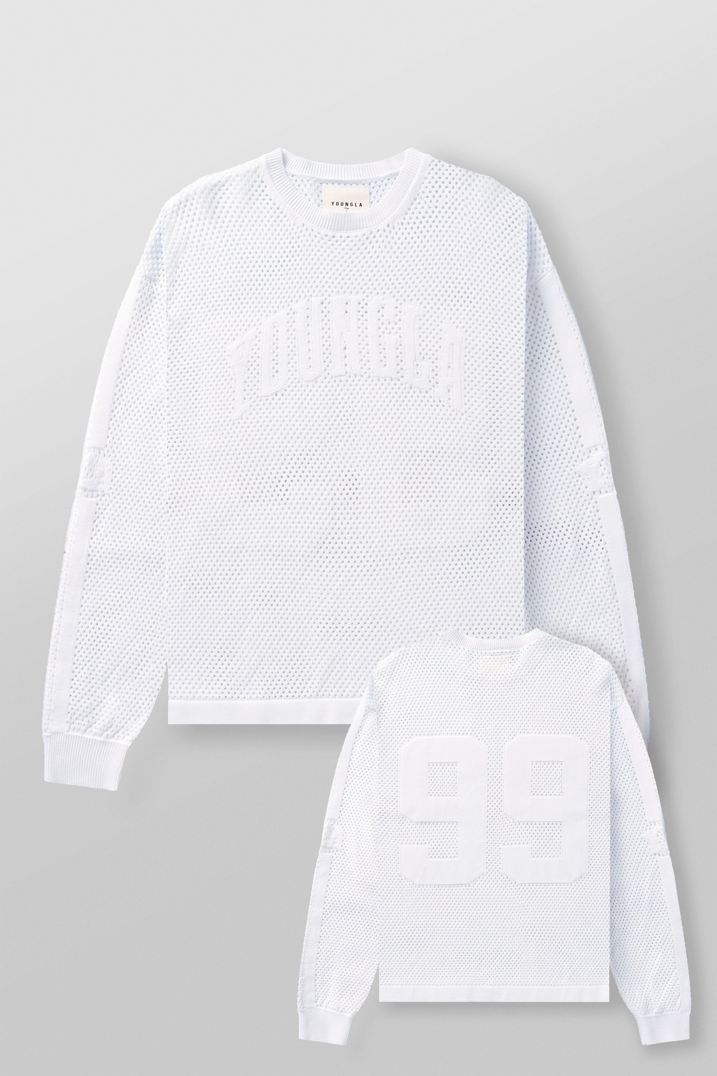 Back view highlighting the bold 99 on YoungLA Long Sleeve T-Shirt.