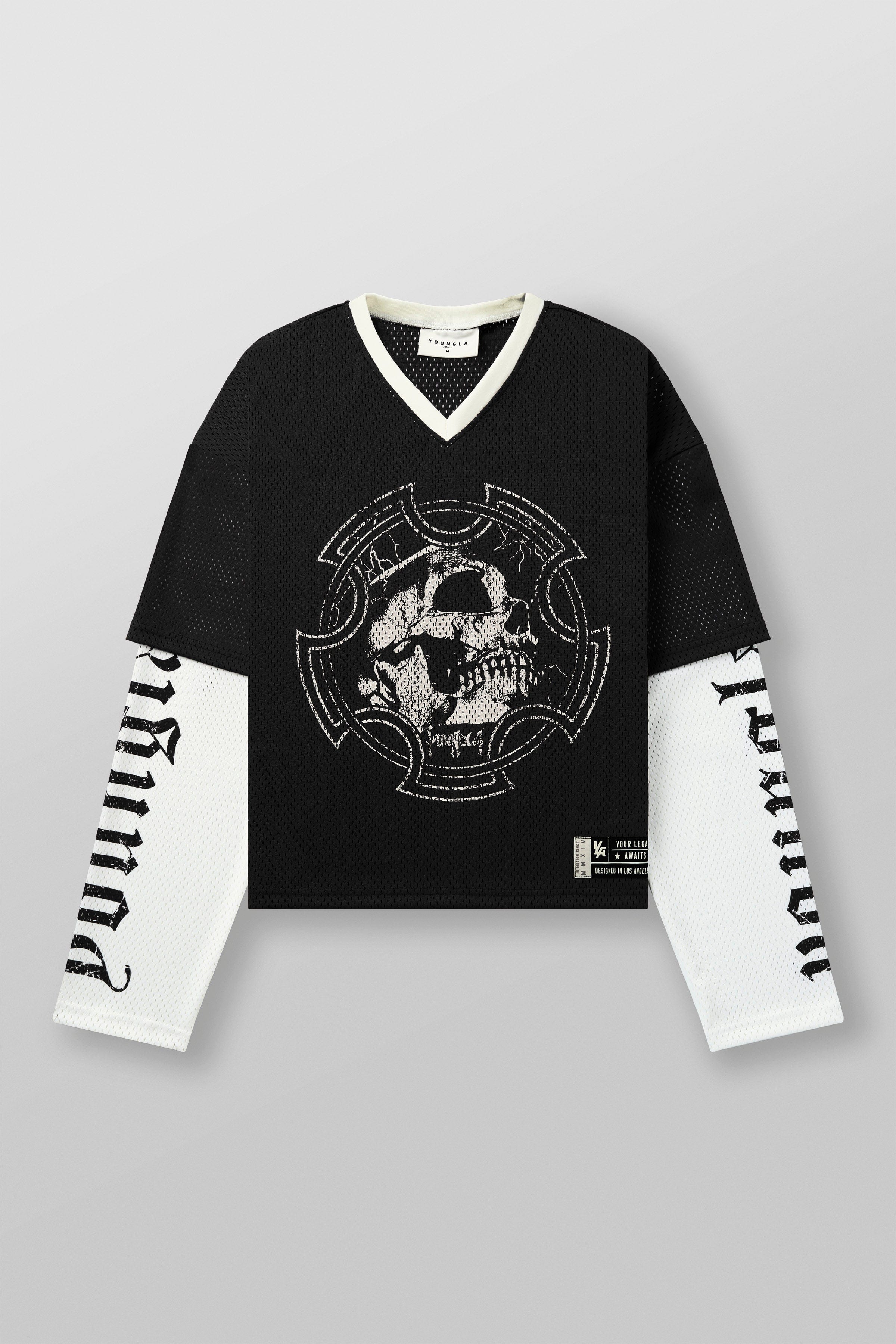 Back view of the jersey with the YoungLA logo, perfect for mens streetwear.