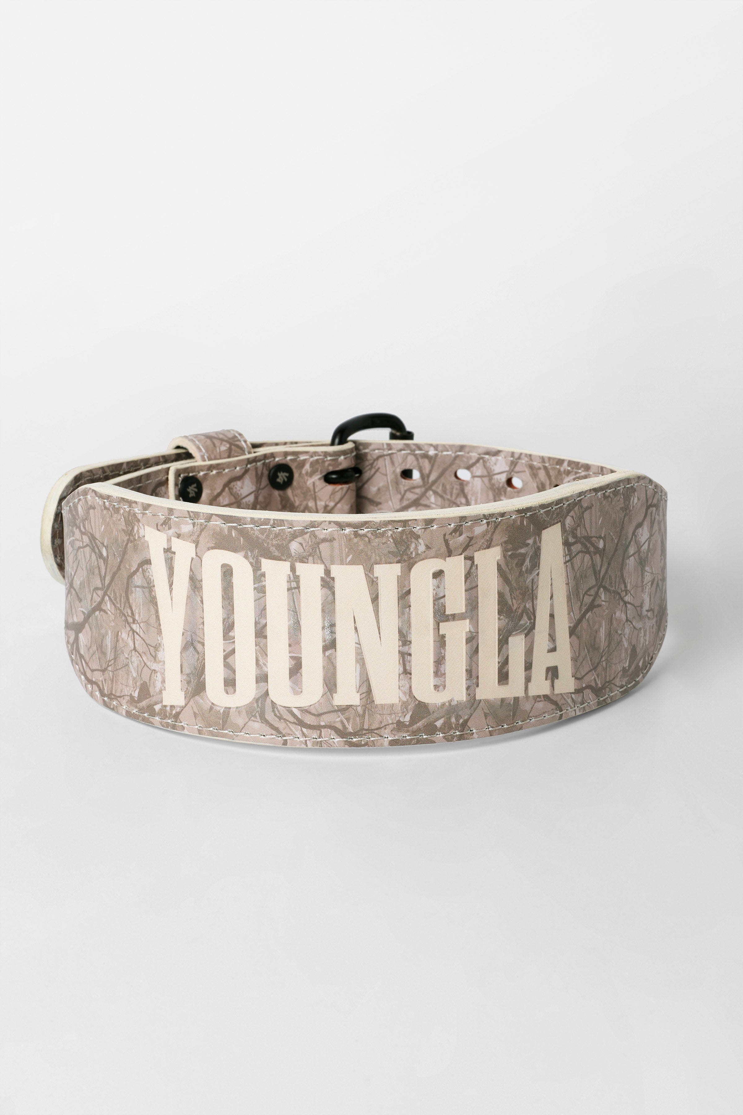Side view of the leather weightlifting belt highlighting its 8mm thickness and durability.