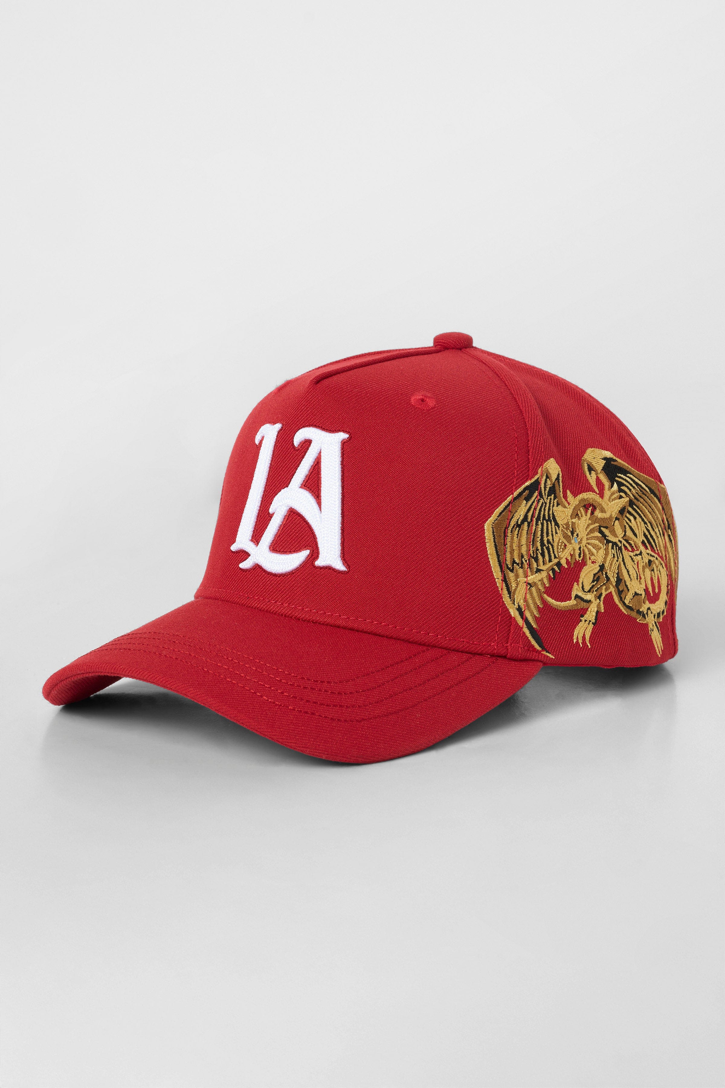 Side view of the Yu-Gi-Oh!® A-Frame Cap showcasing embroidery.