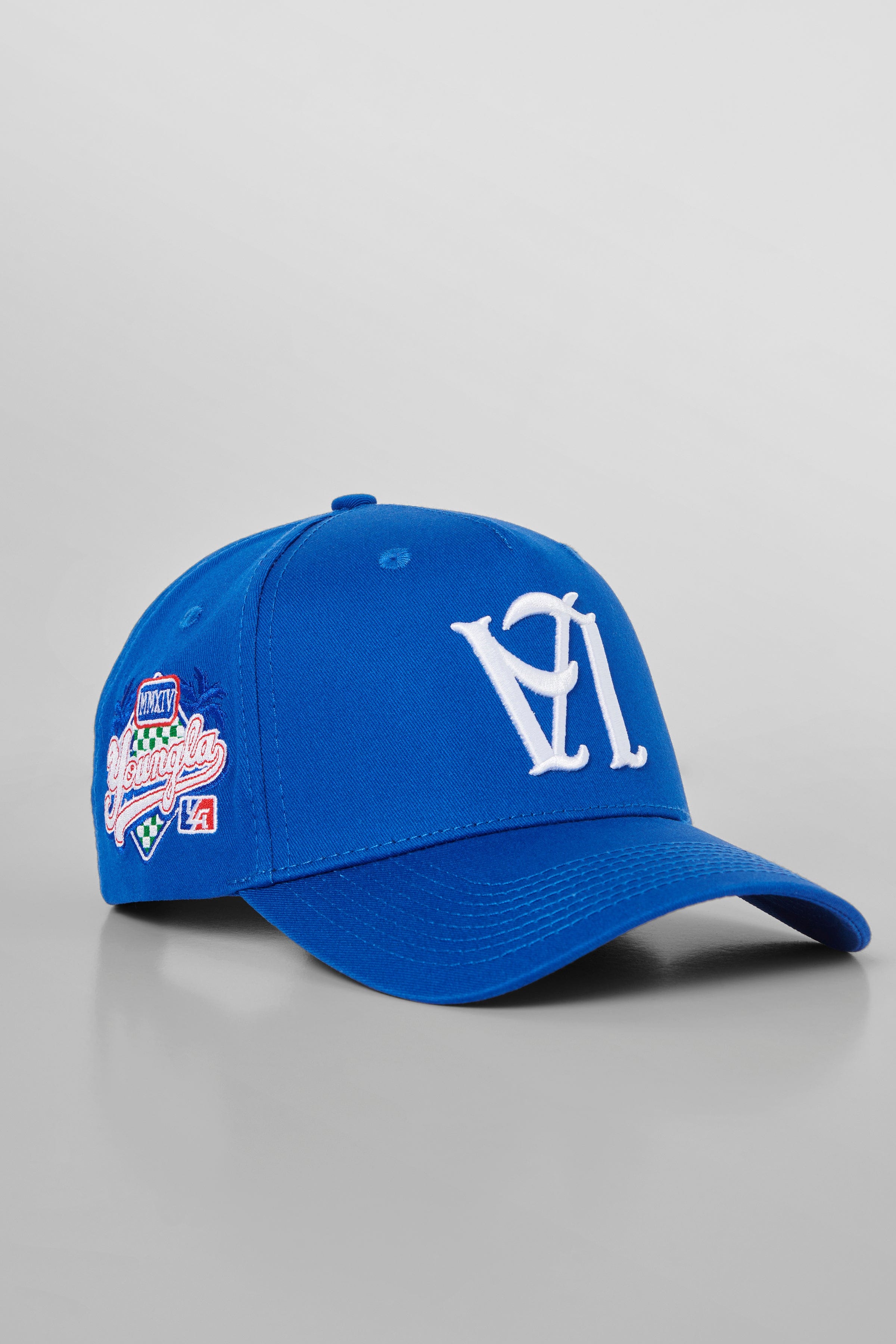 Back view of the LA Reversed snapback hat, emphasizing the quality cotton material.