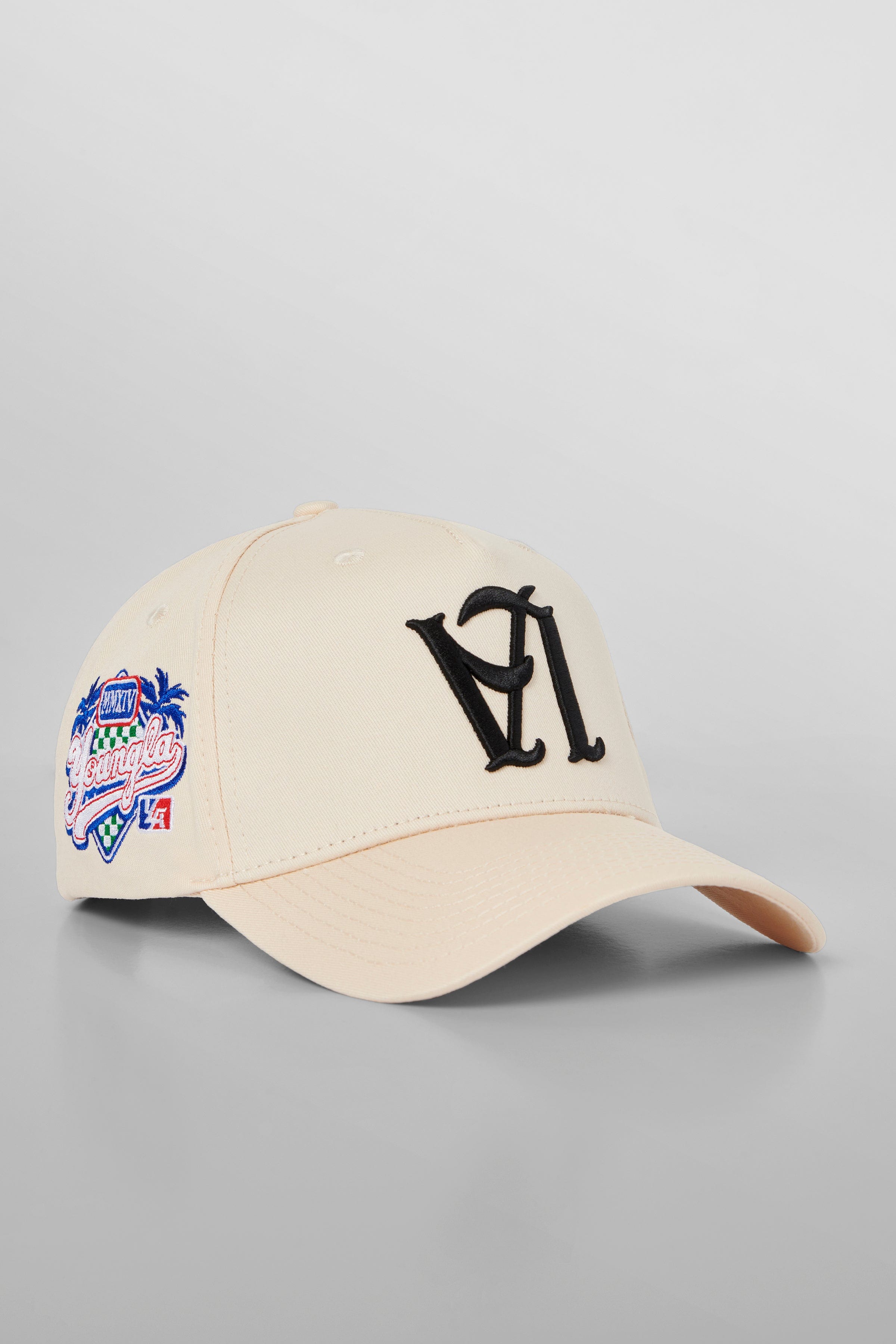 Back view of the LA Reversed snapback hat, emphasizing the quality cotton material.