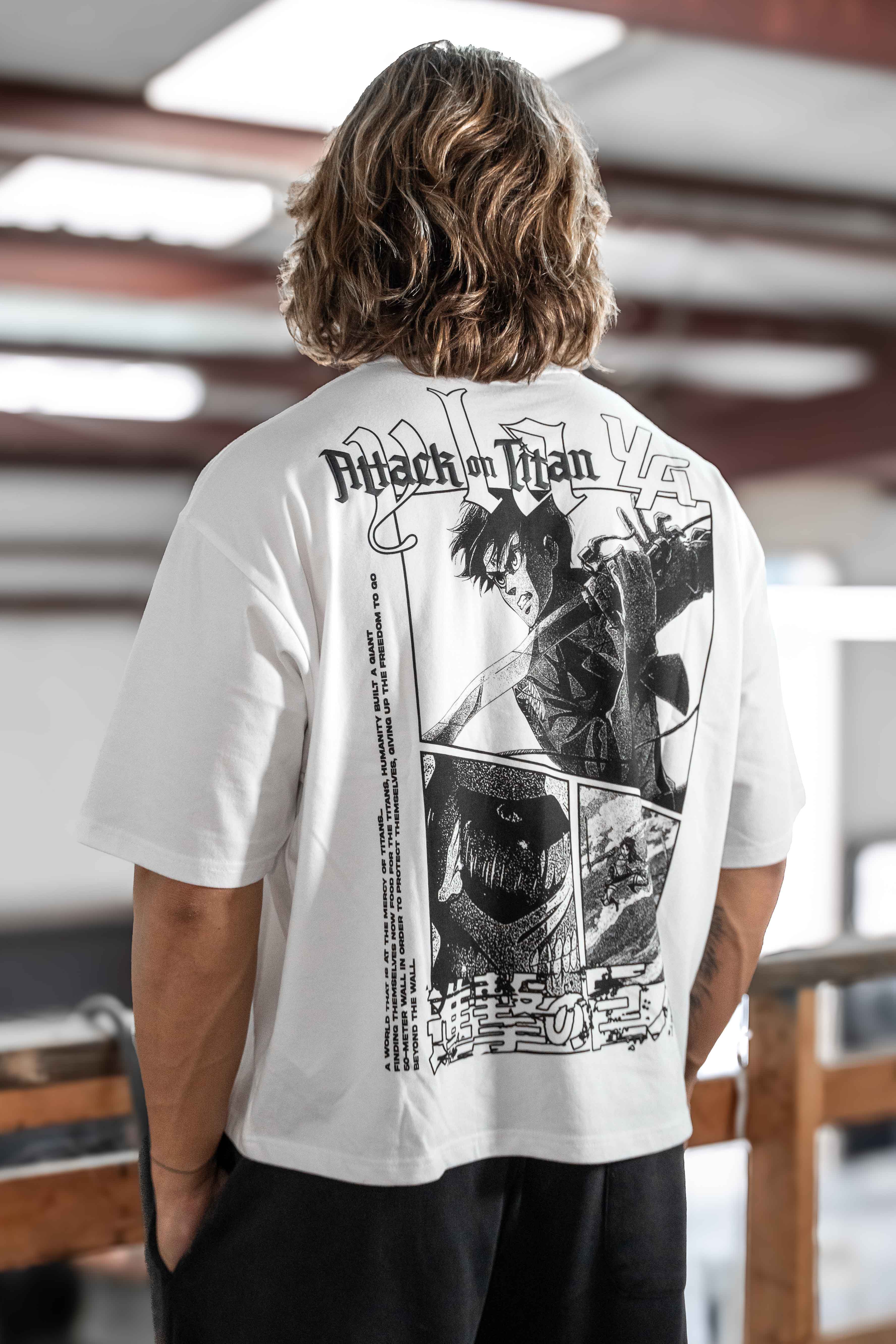 Back view of the boxy cropped tee highlighting its relaxed fit.
