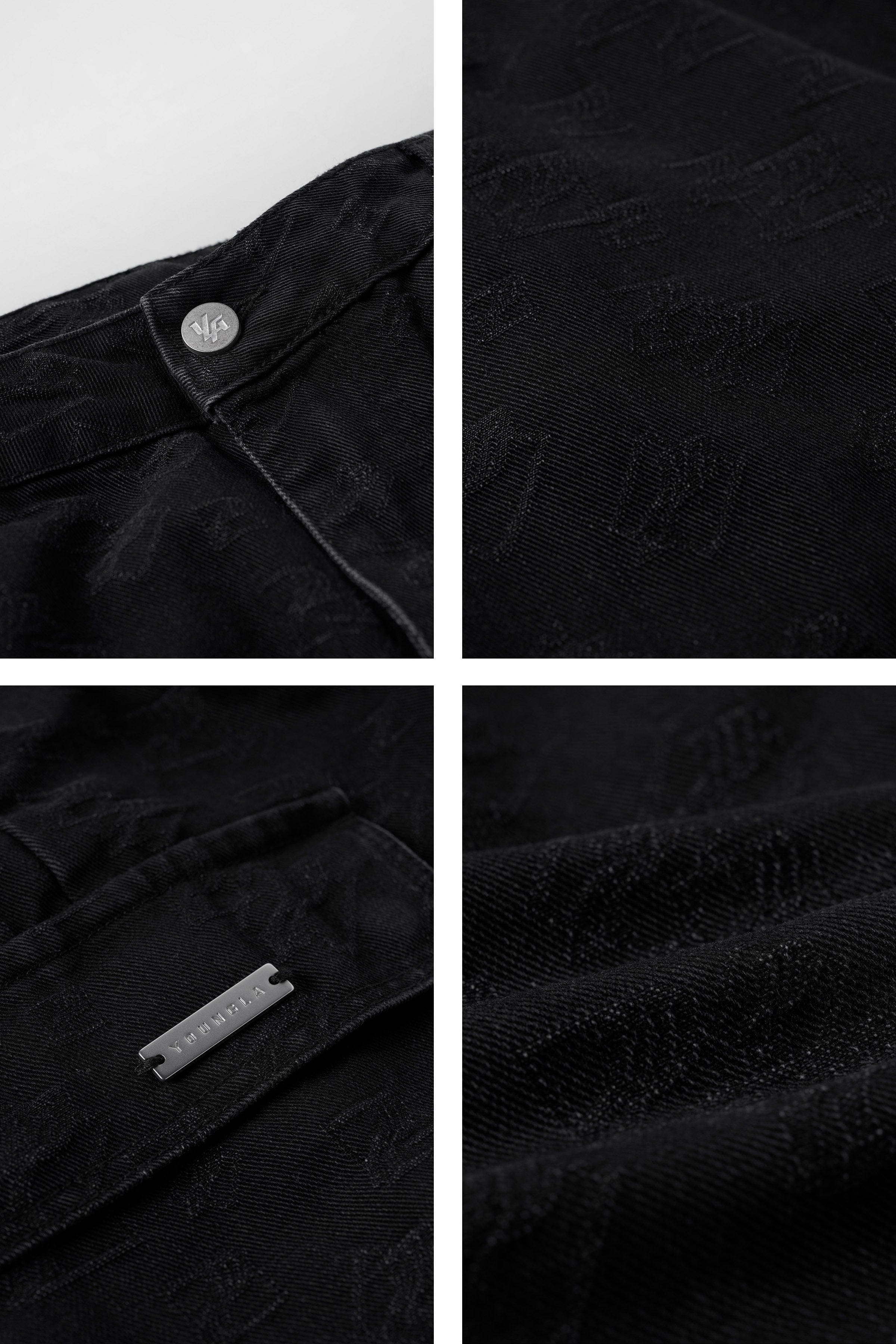 Front and back view of low rise baggy jeans on a streetwear model