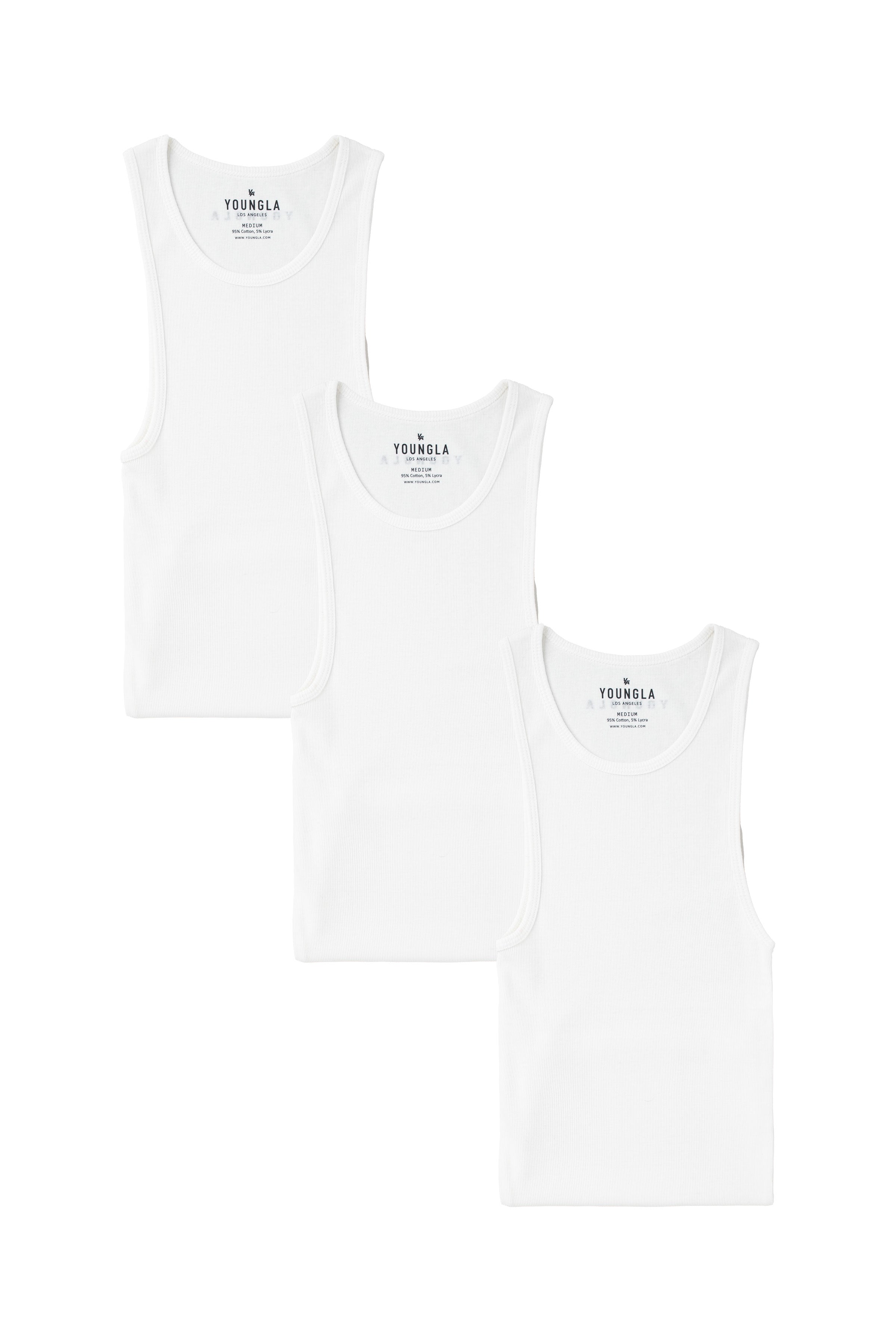 Side angle of compression shirts in oatmeal and heather grey on hanger