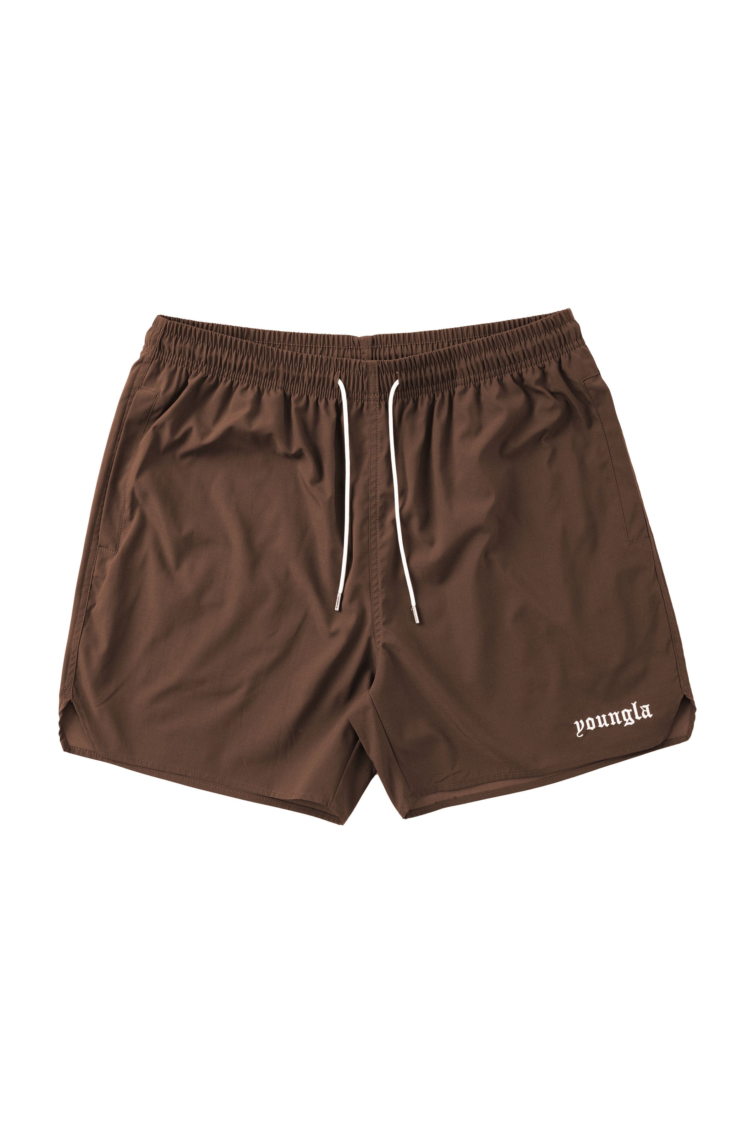 Side view showcasing the V slit design of comfortable shorts for men.
